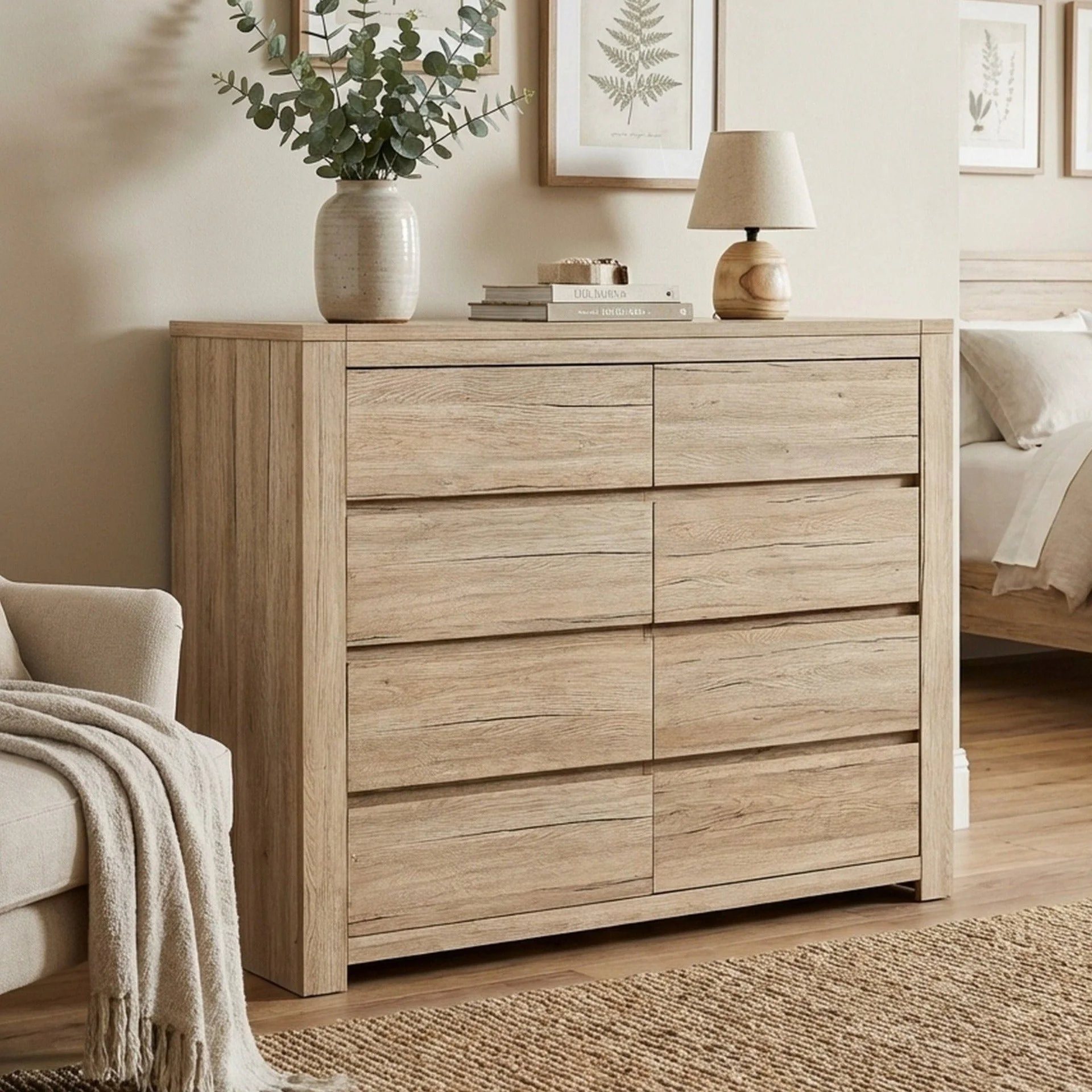 Borneo 8 Drawers Lowboy - Oak - Image 8