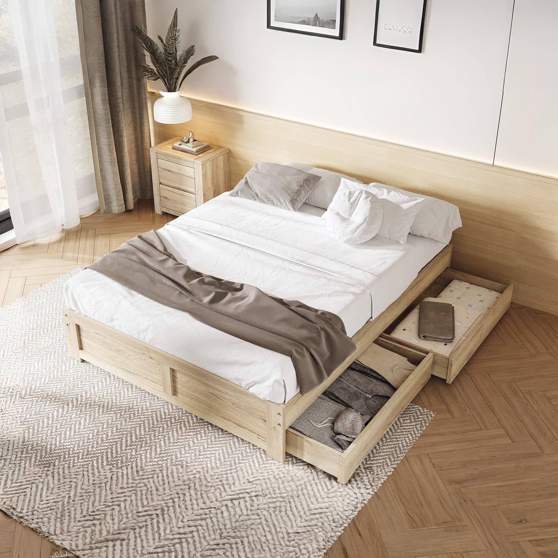 Borneo Queen Storage Bed - Oak - Image 7