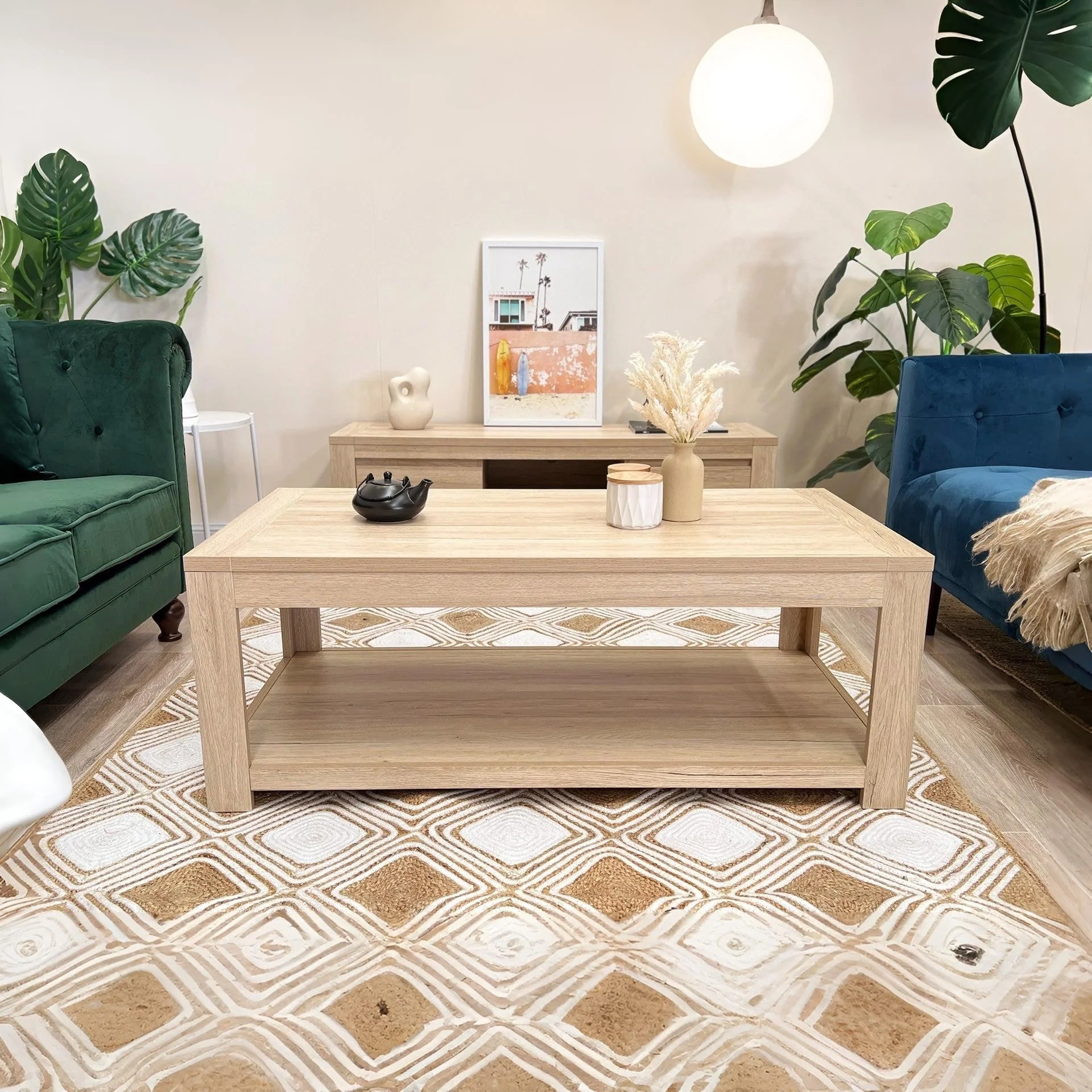 Borneo Wooden Coffee Table - Oak - Image 5