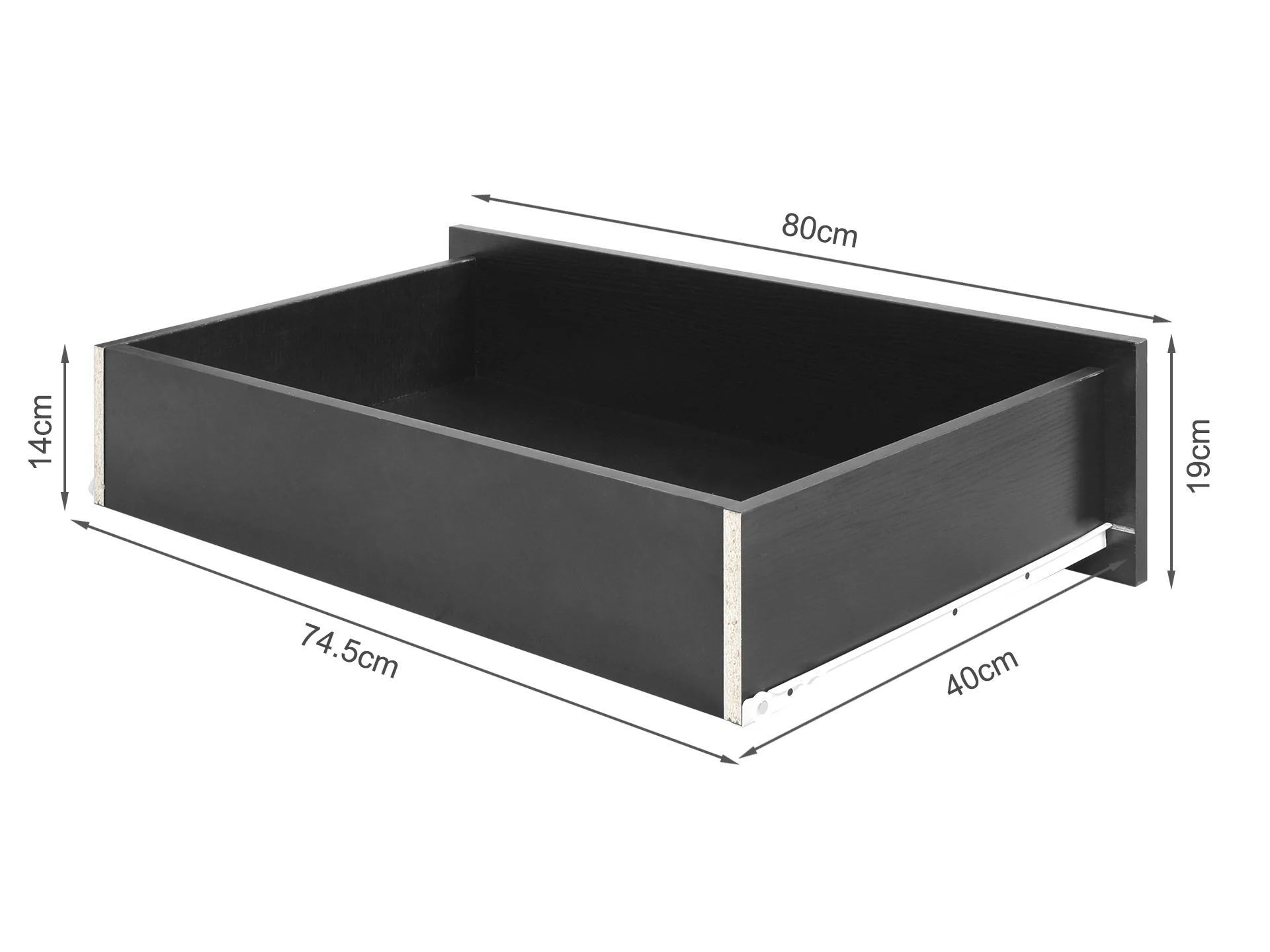 Bram 2 Door Wardrobe with 2 Drawers - Black - Image 8