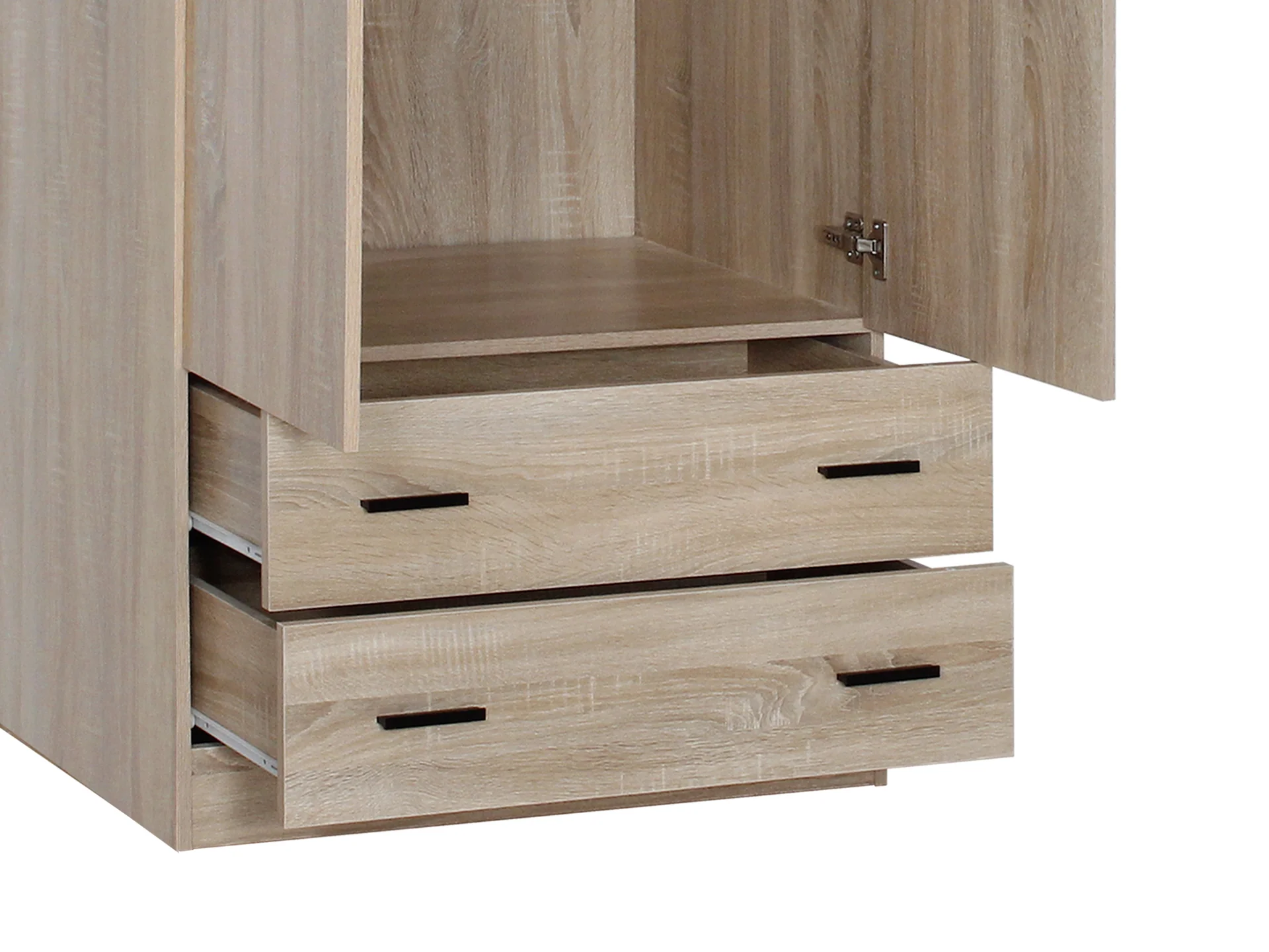 Bram 2 Door Wardrobe with 2 Drawers - Oak - Image 7