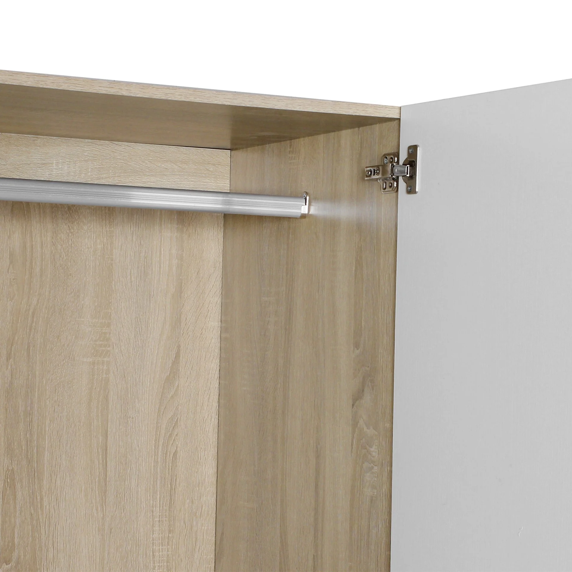 Bram 2 Door Wardrobe with 2 Drawers - Oak + White - Image 11