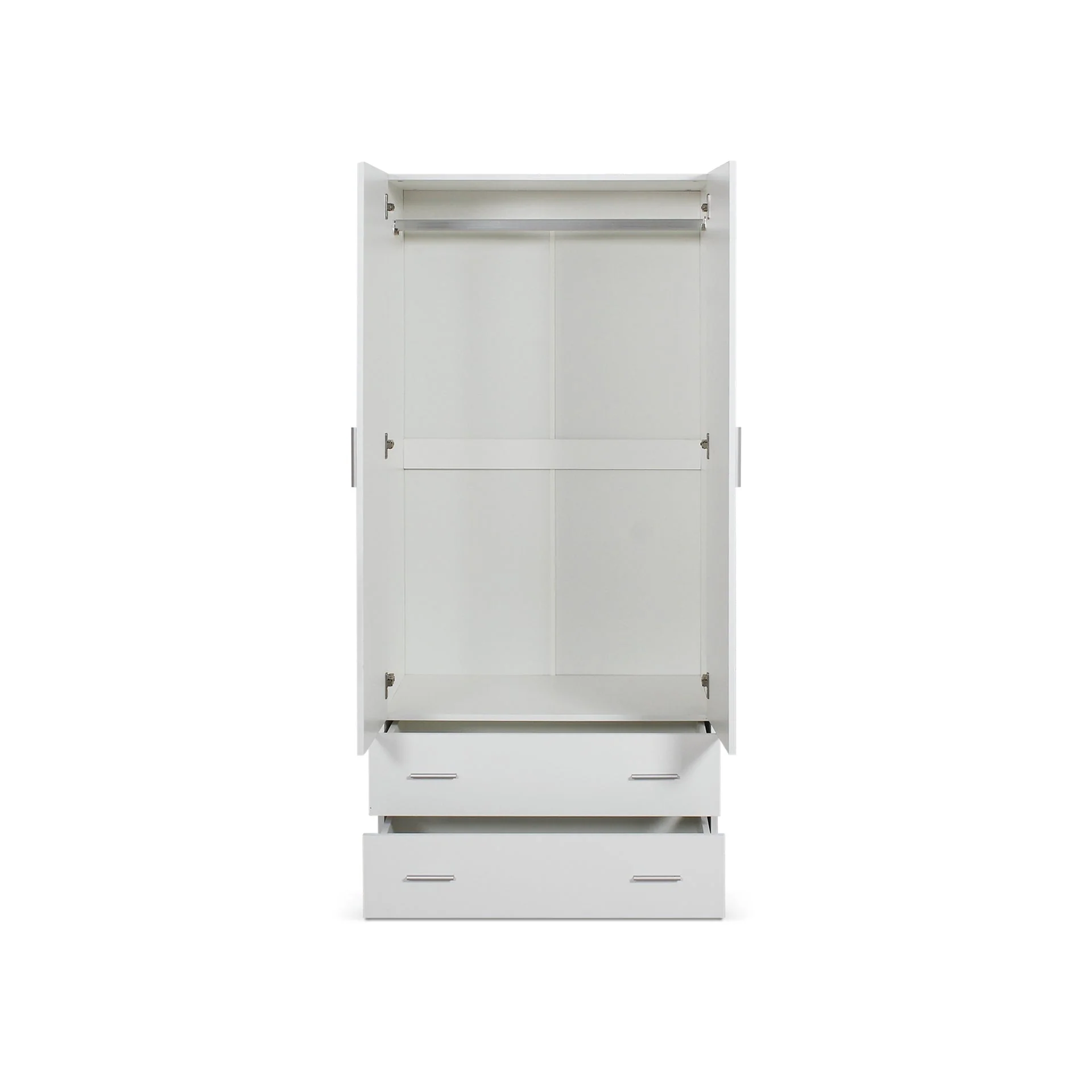 Bram 2 Door Wardrobe with 2 Drawers - White - Image 10