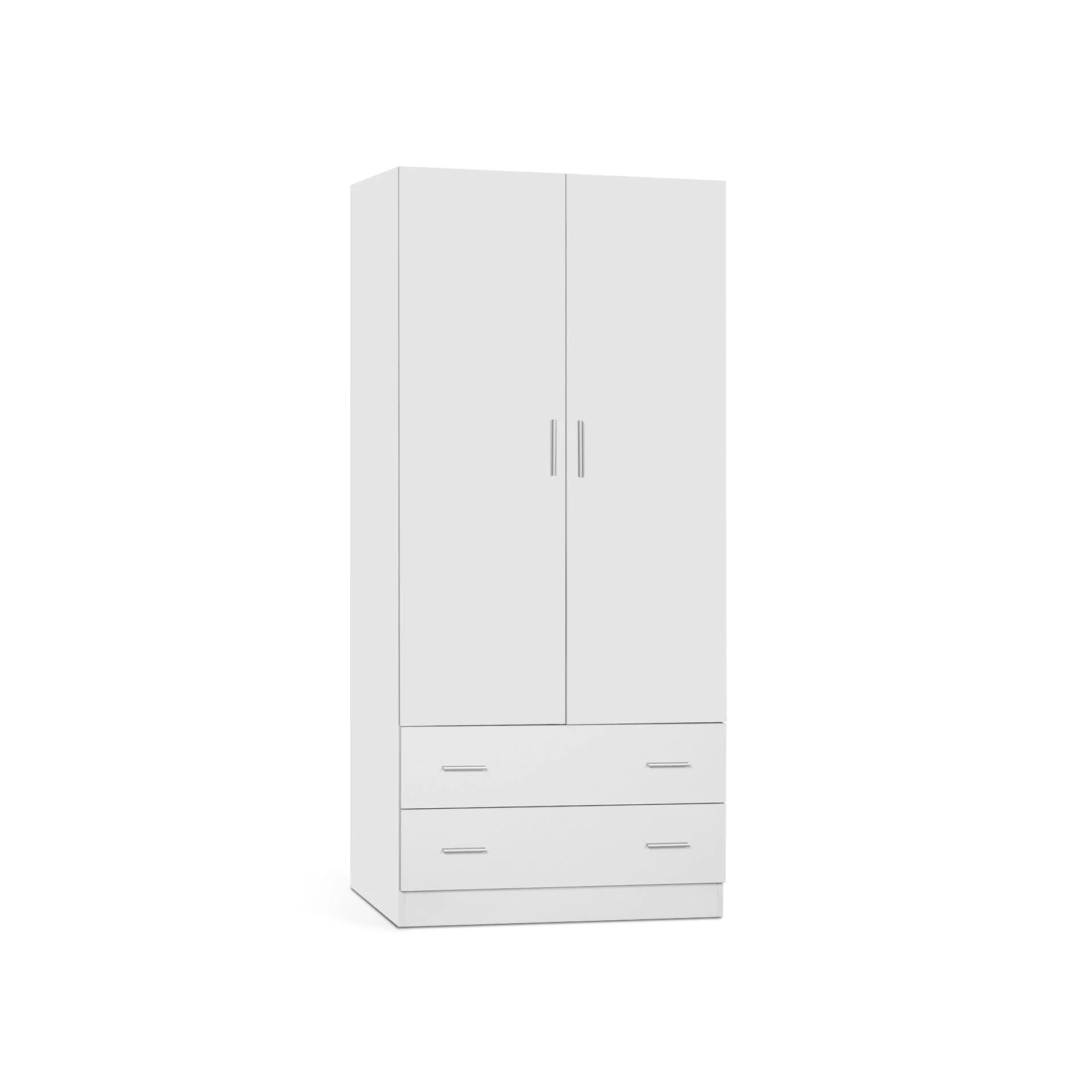 Bram 2 Door Wardrobe with 2 Drawers - White - Image 8