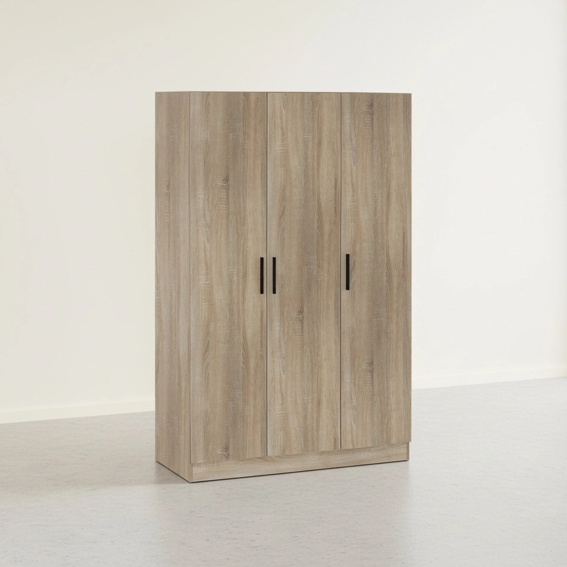 Bram 3 Door Wardrobe Cabinet - Oak - Image 5