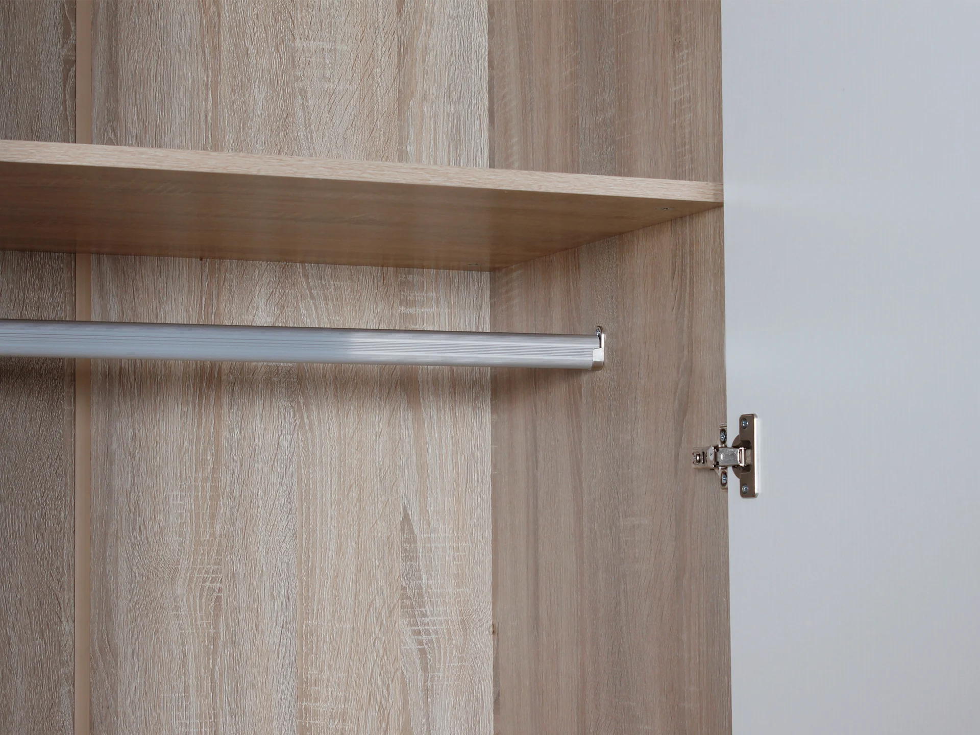 Bram 3 Door Wardrobe Cabinet - Oak + White - Image 4