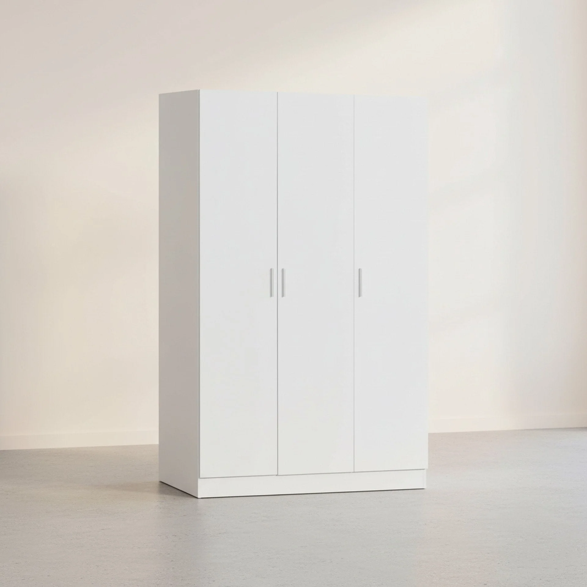 Bram 3 Door Wardrobe Cabinet - White - Image 5