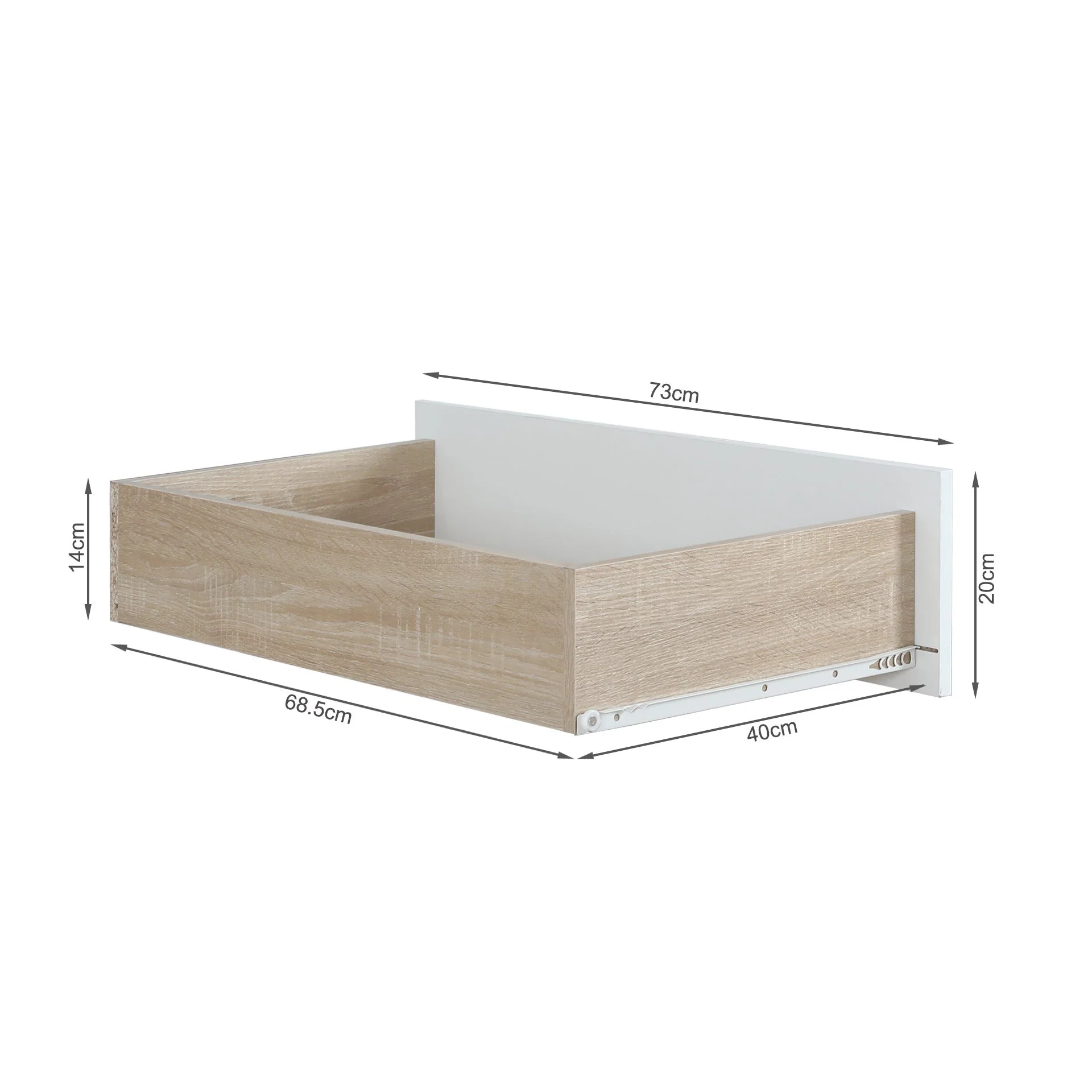 Bram 3 Door Wardrobe Cabinet with Mirror - Oak + White - Image 15