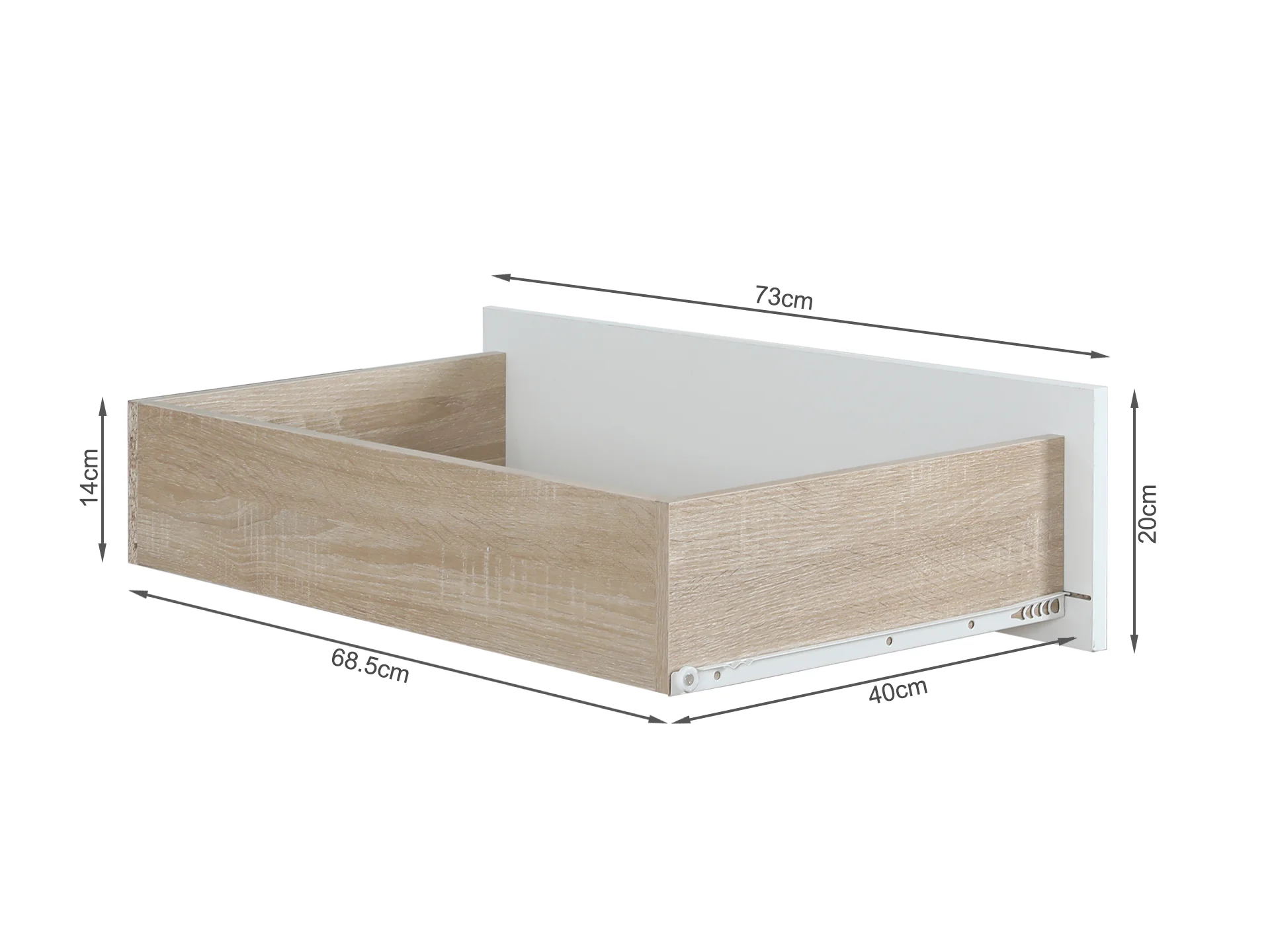 Bram 3 Door Wardrobe Cabinet with Mirror - Oak + White - Image 10