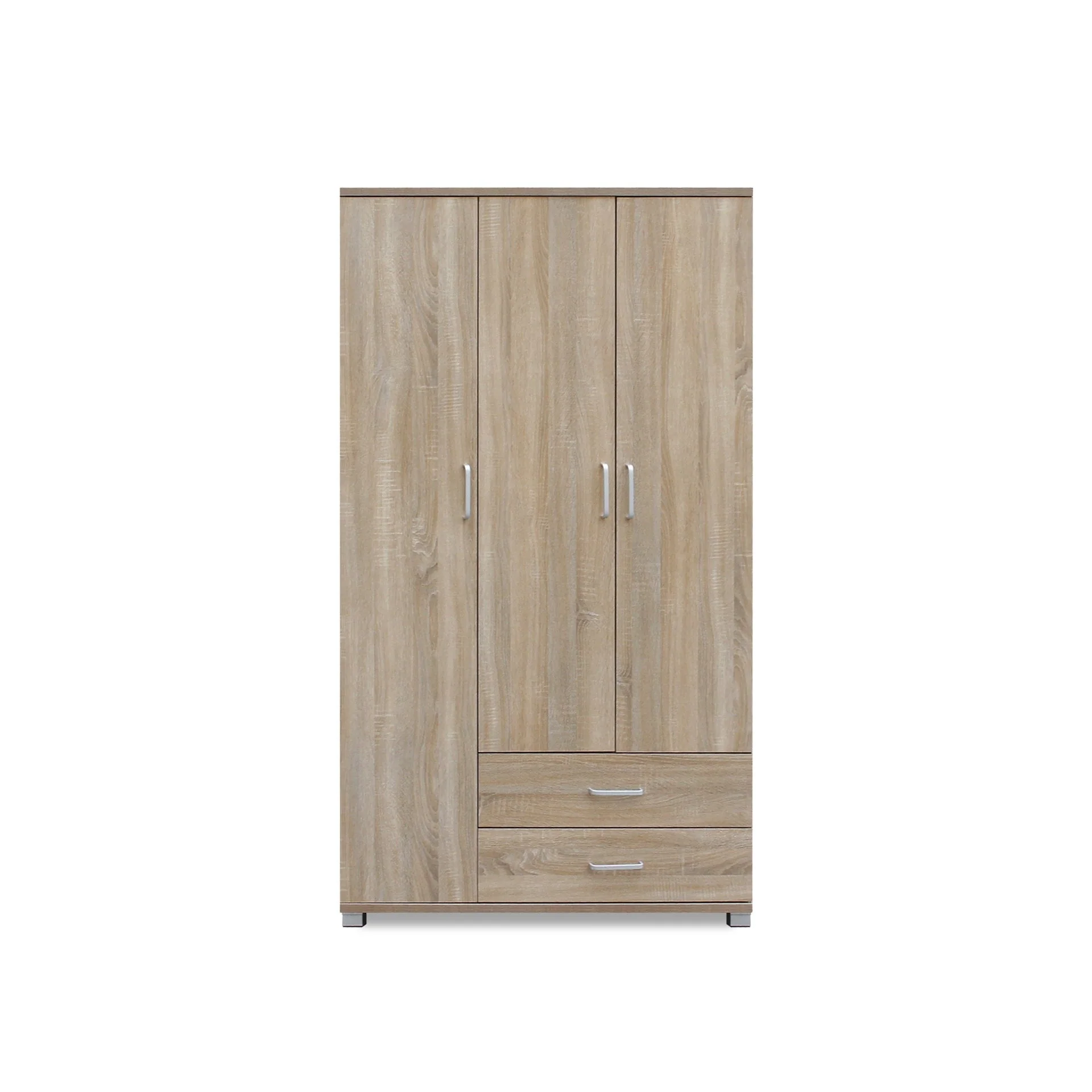 Bram 3 Door Wardrobe with 2 Drawers - Oak - Image 8