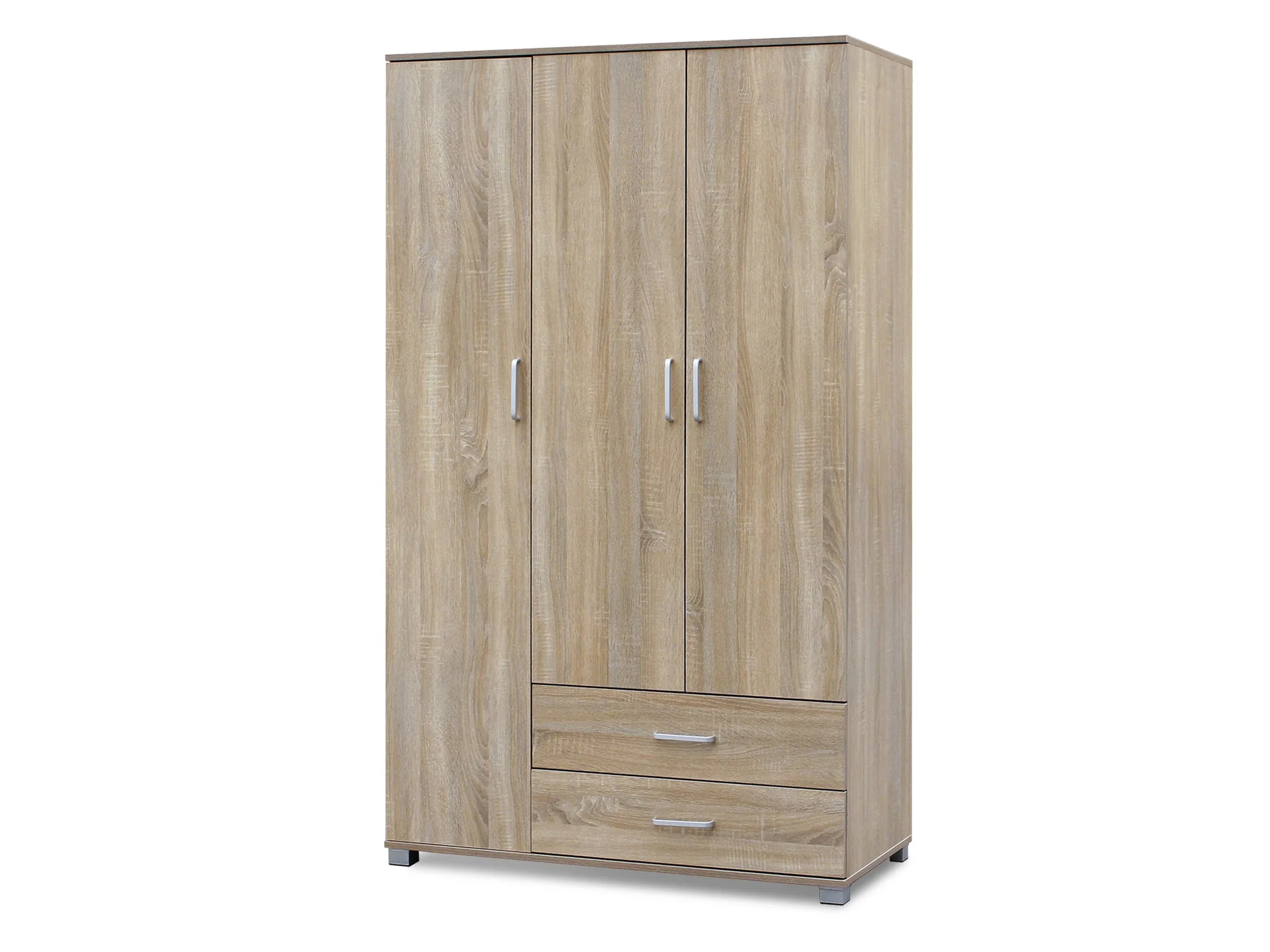 Bram 3 Door Wardrobe with 2 Drawers - Oak - Image 2