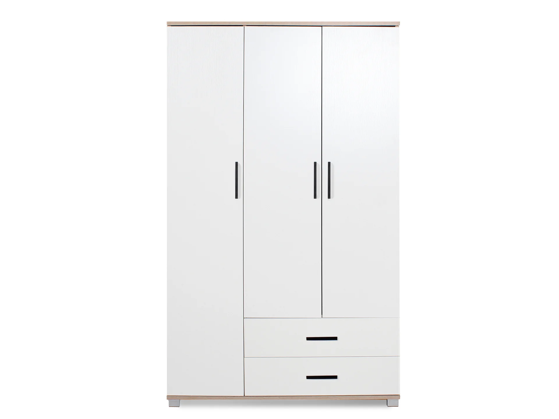 Bram 3 Door Wardrobe with 2 Drawers - Oak + White - Image 3