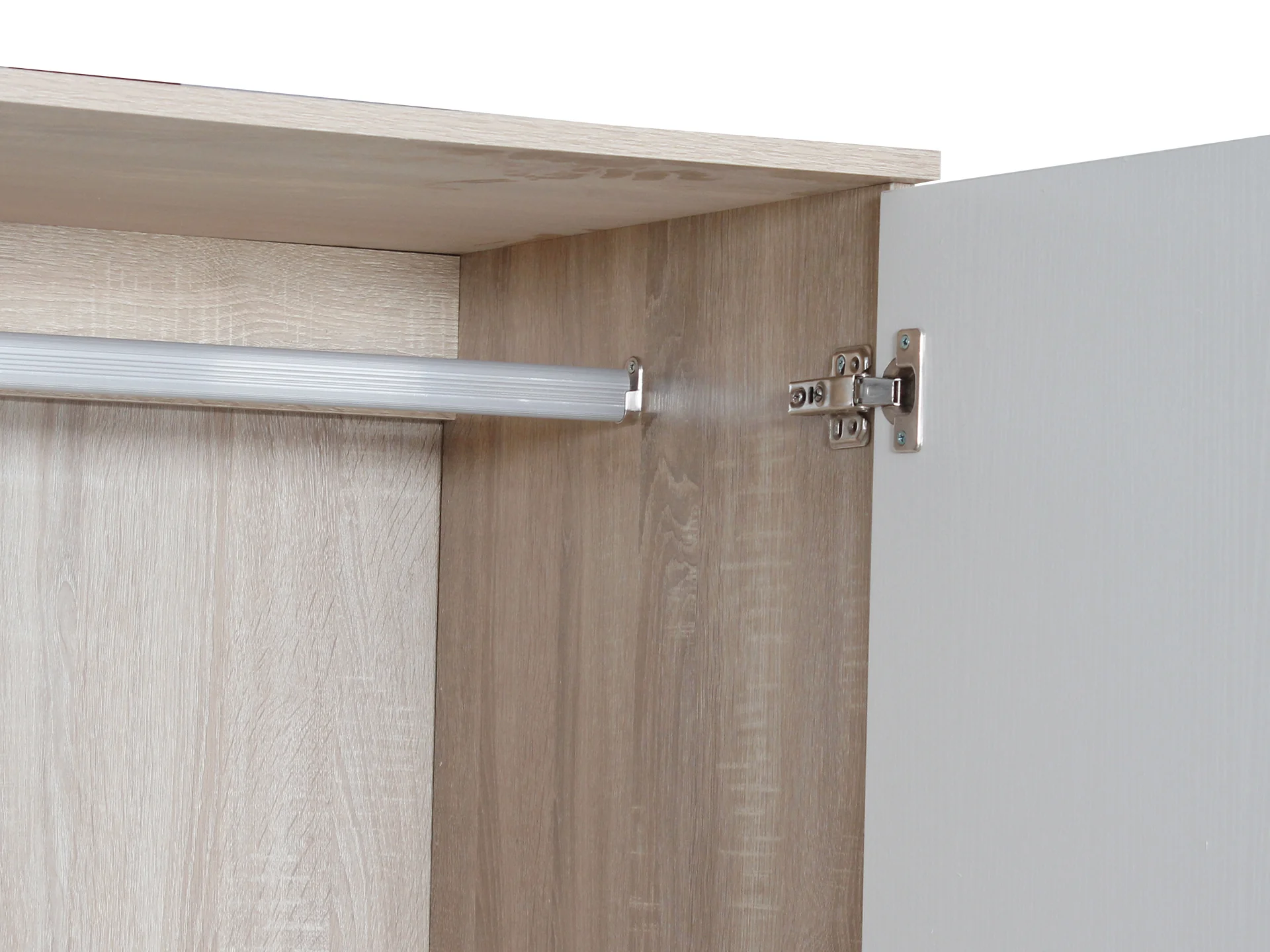 Bram 3 Door Wardrobe with 2 Drawers - Oak + White - Image 6