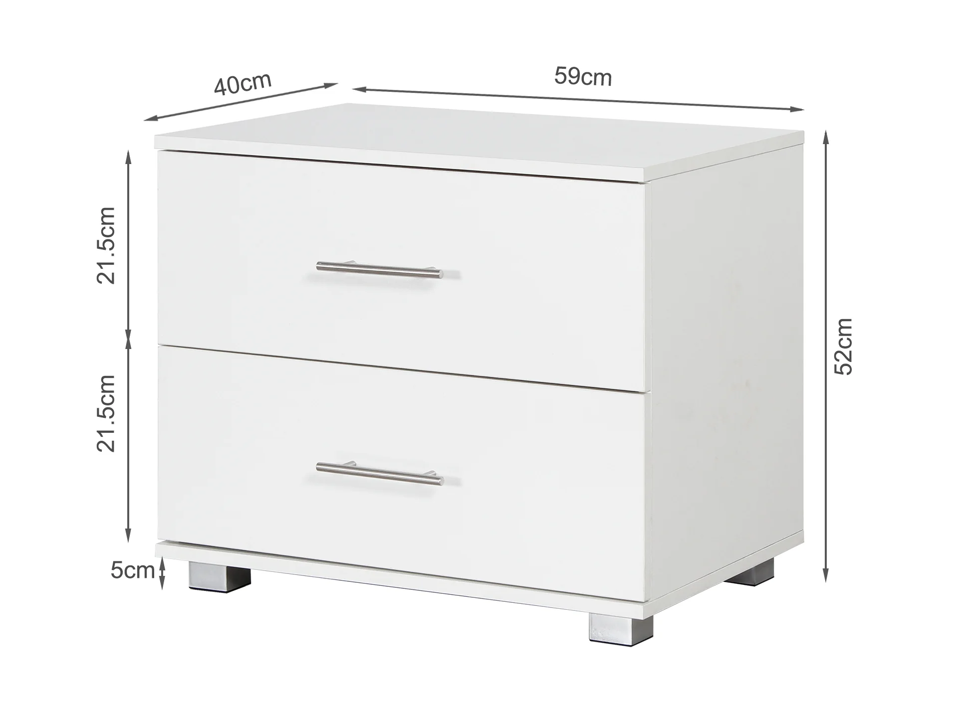 Bram Bedside Table - White - Image 11
