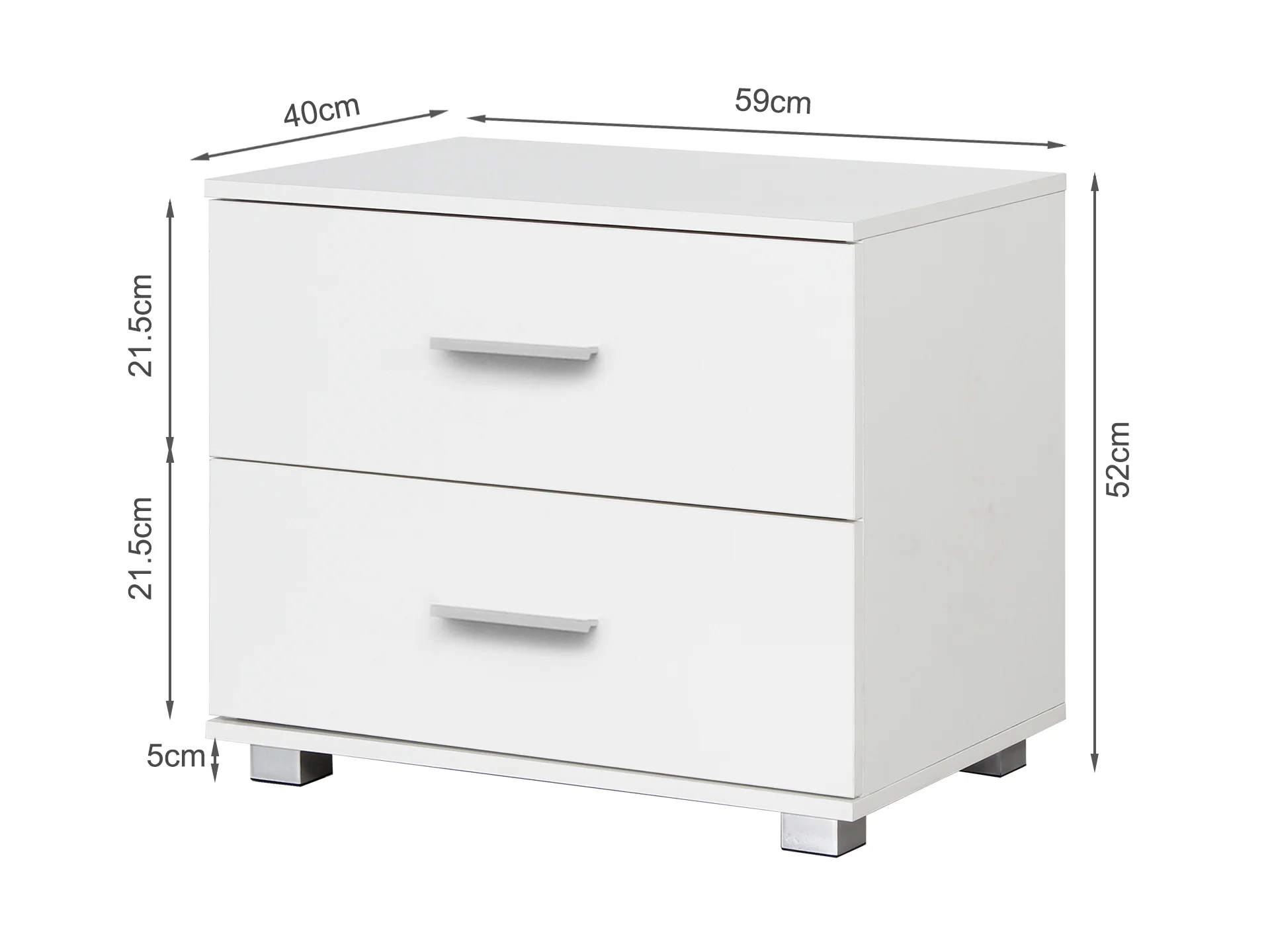 Bram Bedside Table - White - Image 16