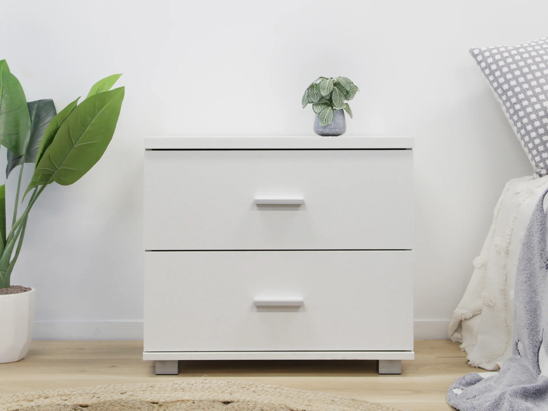 Bram Bedside Table - White - Image 3