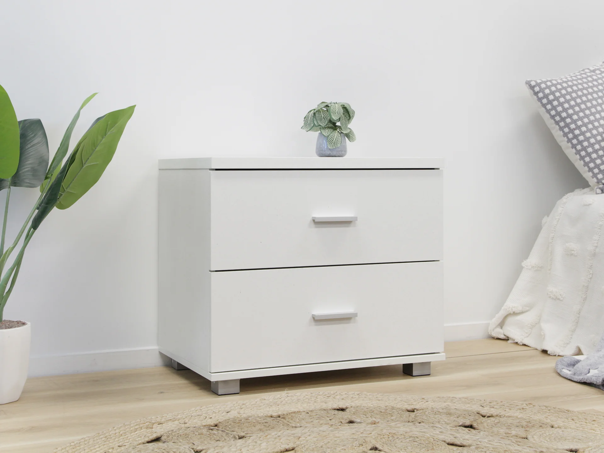 Bram Bedside Table - White - Image 4