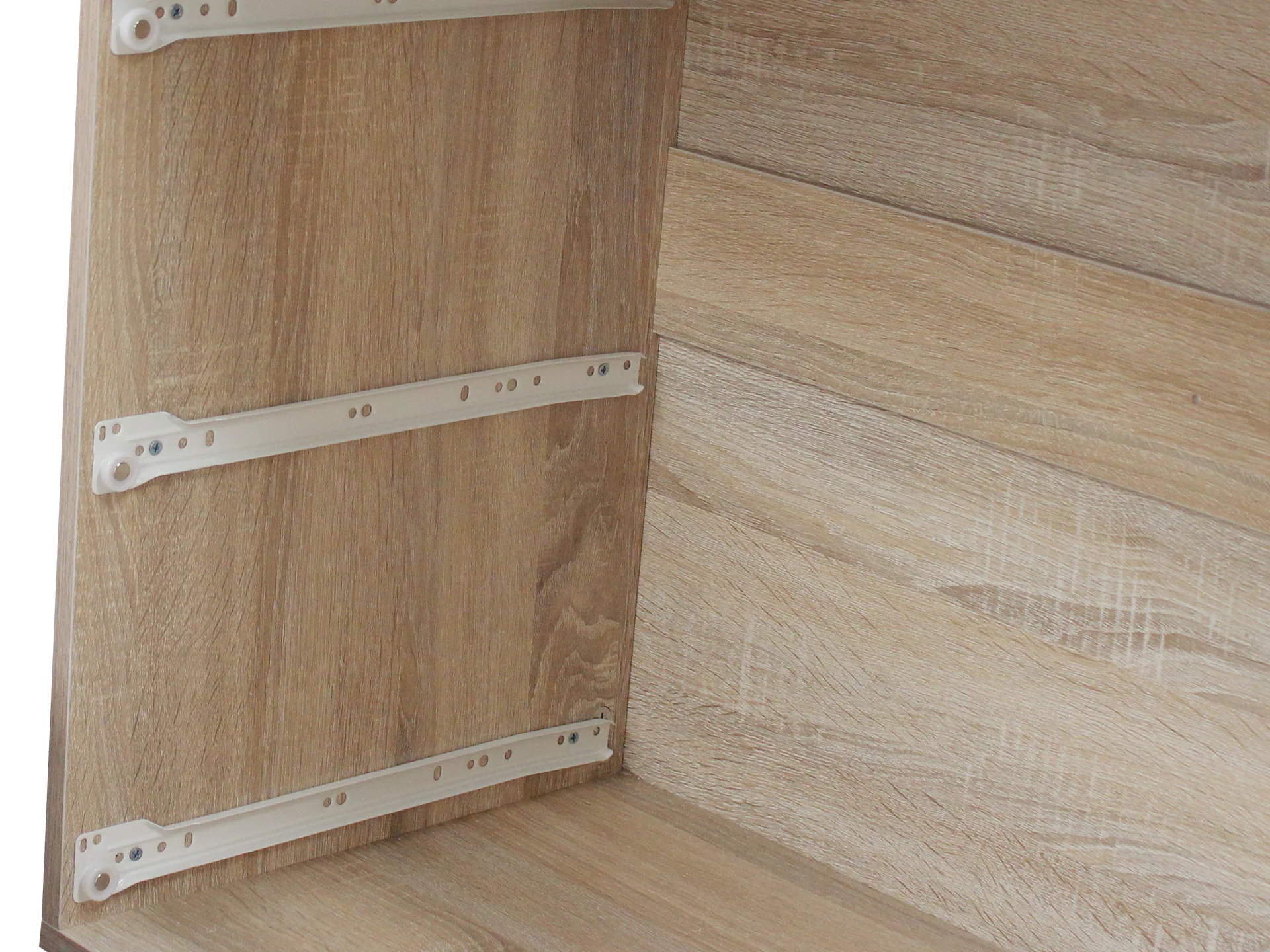 Bram Low Boy 6 Drawer Chest Dresser - Oak + White - Image 10