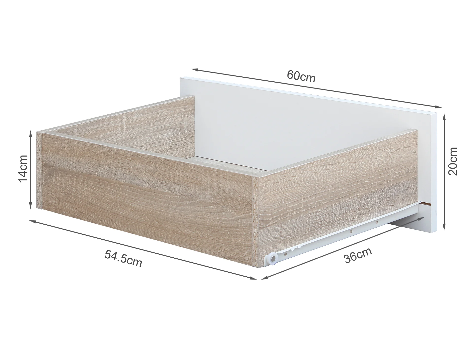 Bram Tallboy 4 Drawer Chest Dresser - Oak + White - Image 11