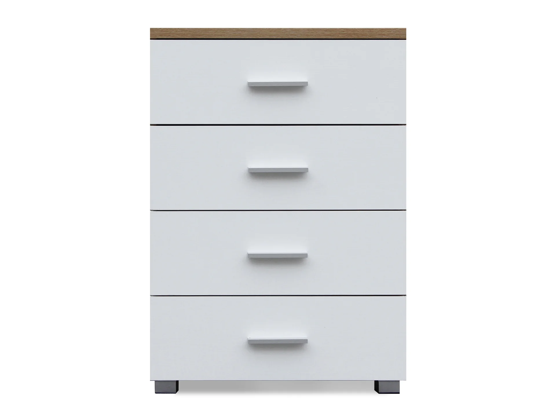 Bram Tallboy 4 Drawer Chest Dresser - Oak + White - Image 5