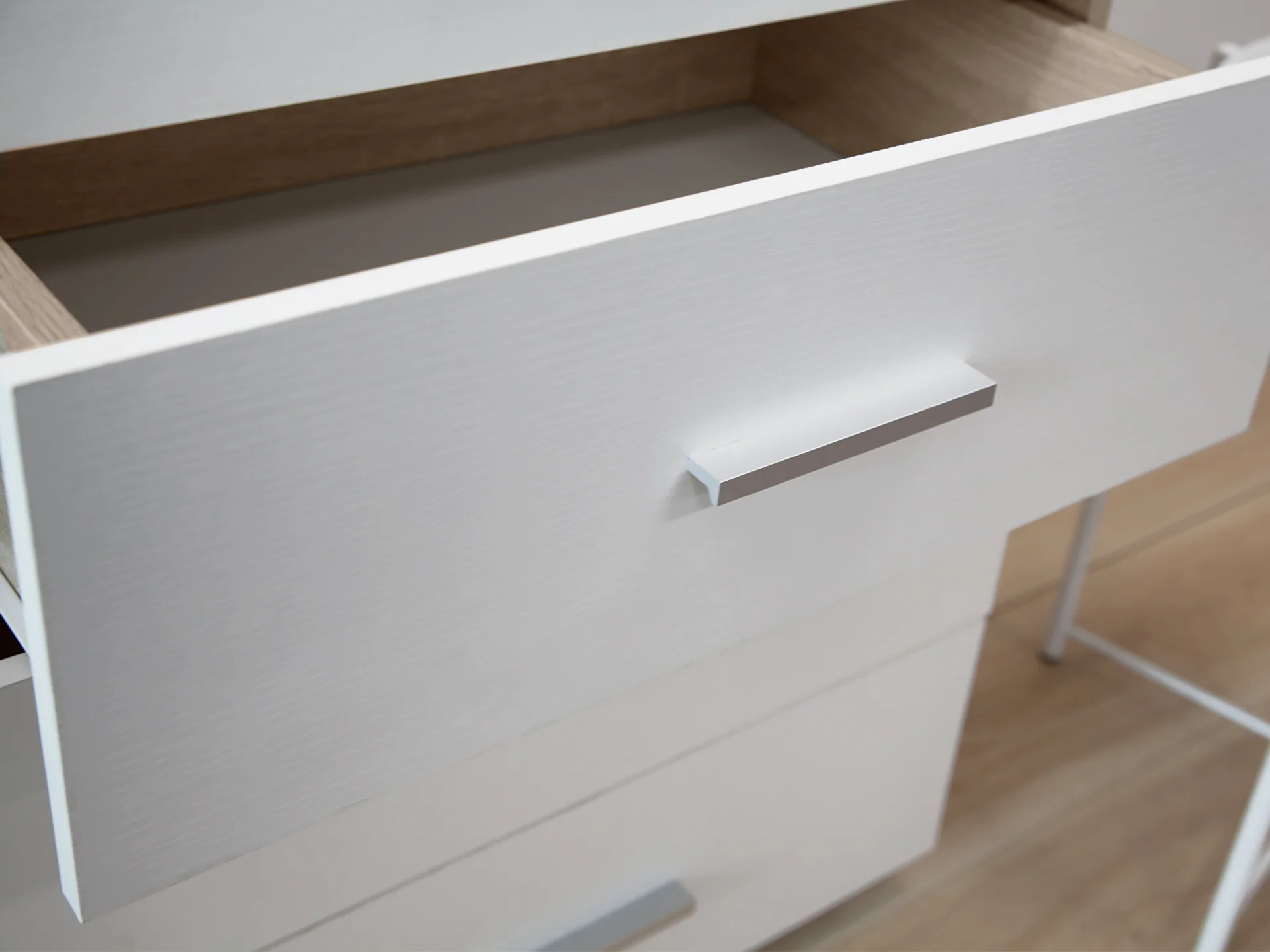 Bram Tallboy 4 Drawer Chest Dresser - Oak + White - Image 8