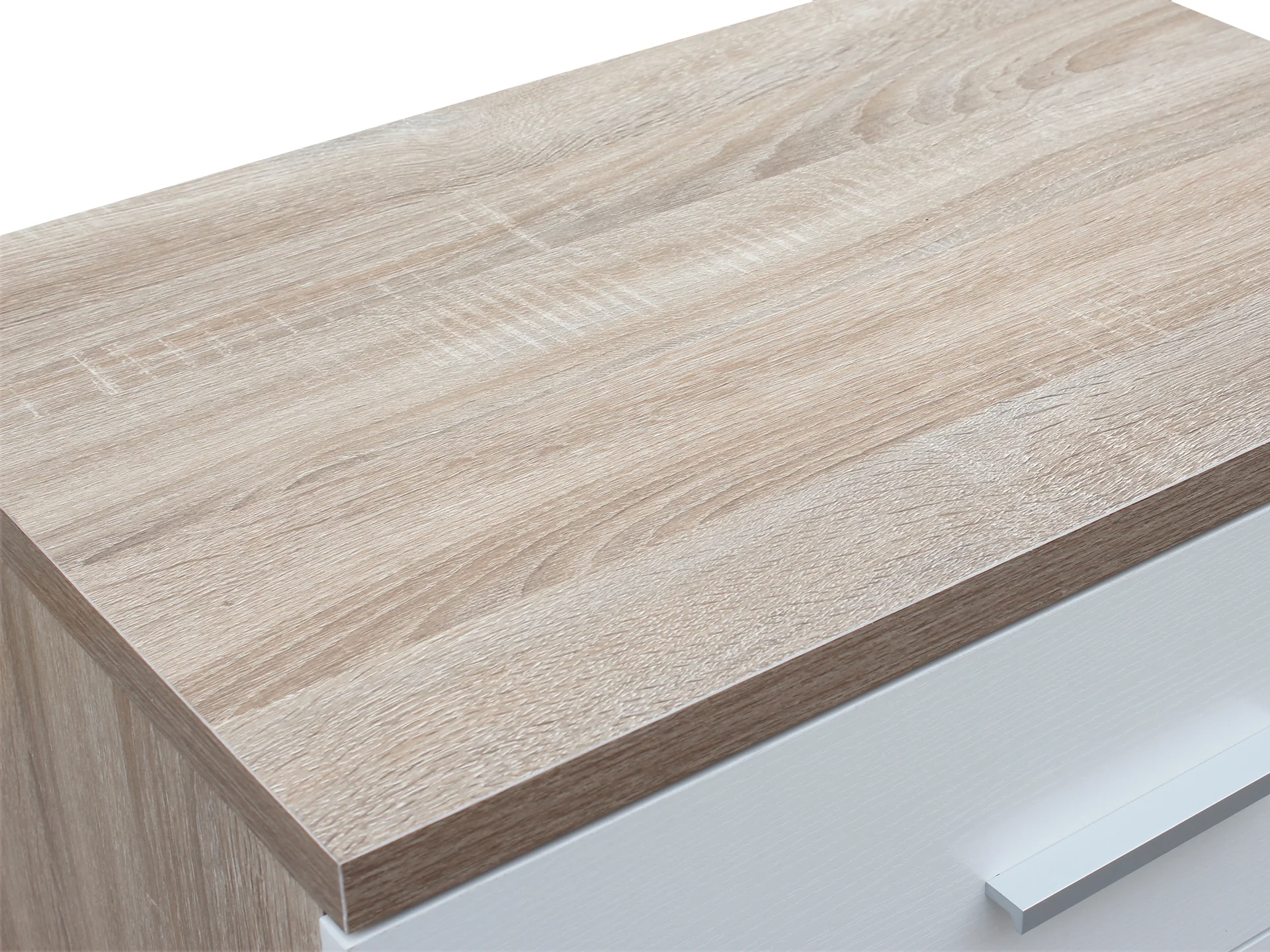Bram Tallboy 4 Drawer Chest Dresser - Oak + White - Image 9
