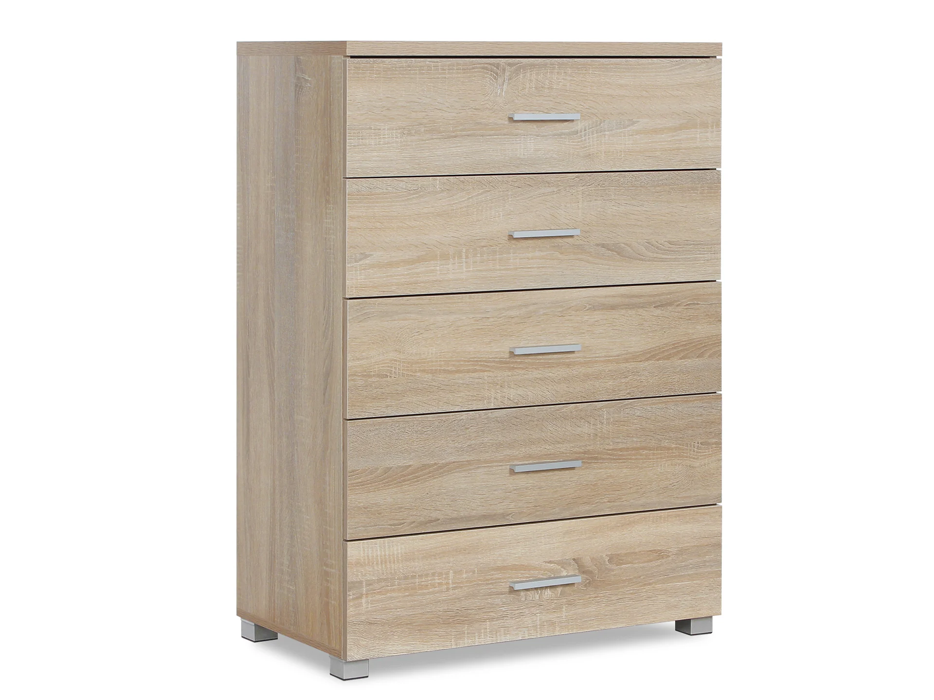 BRAM Tallboy 5 Drawer Chest Dresser - Oak - Image 14