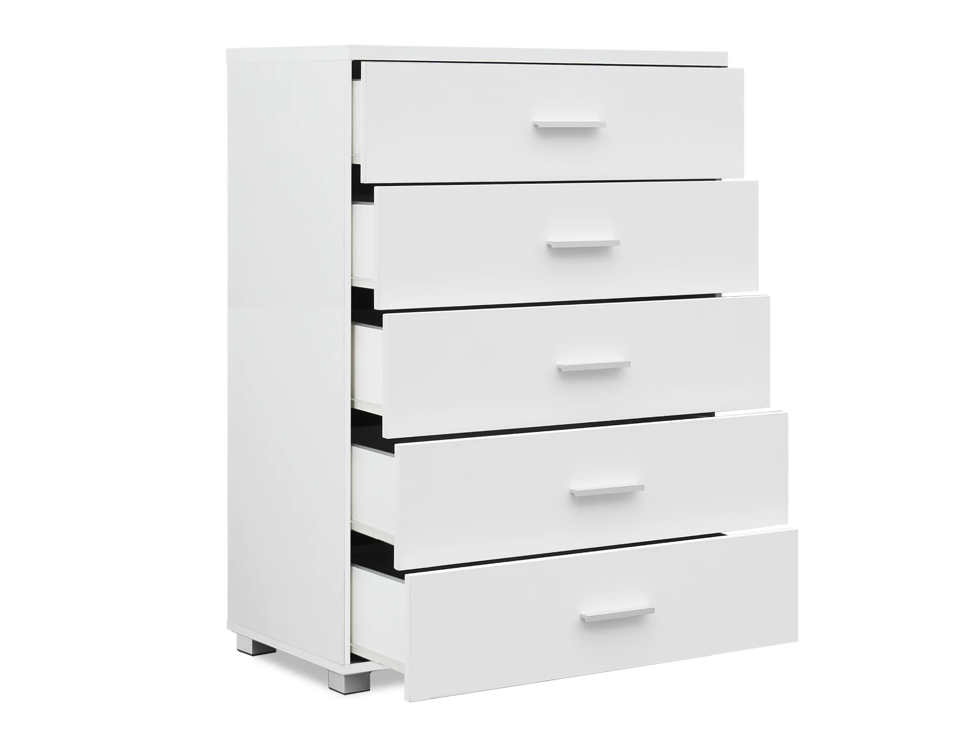 Bram Tallboy 5 Drawer Chest Dresser - White - Image 5