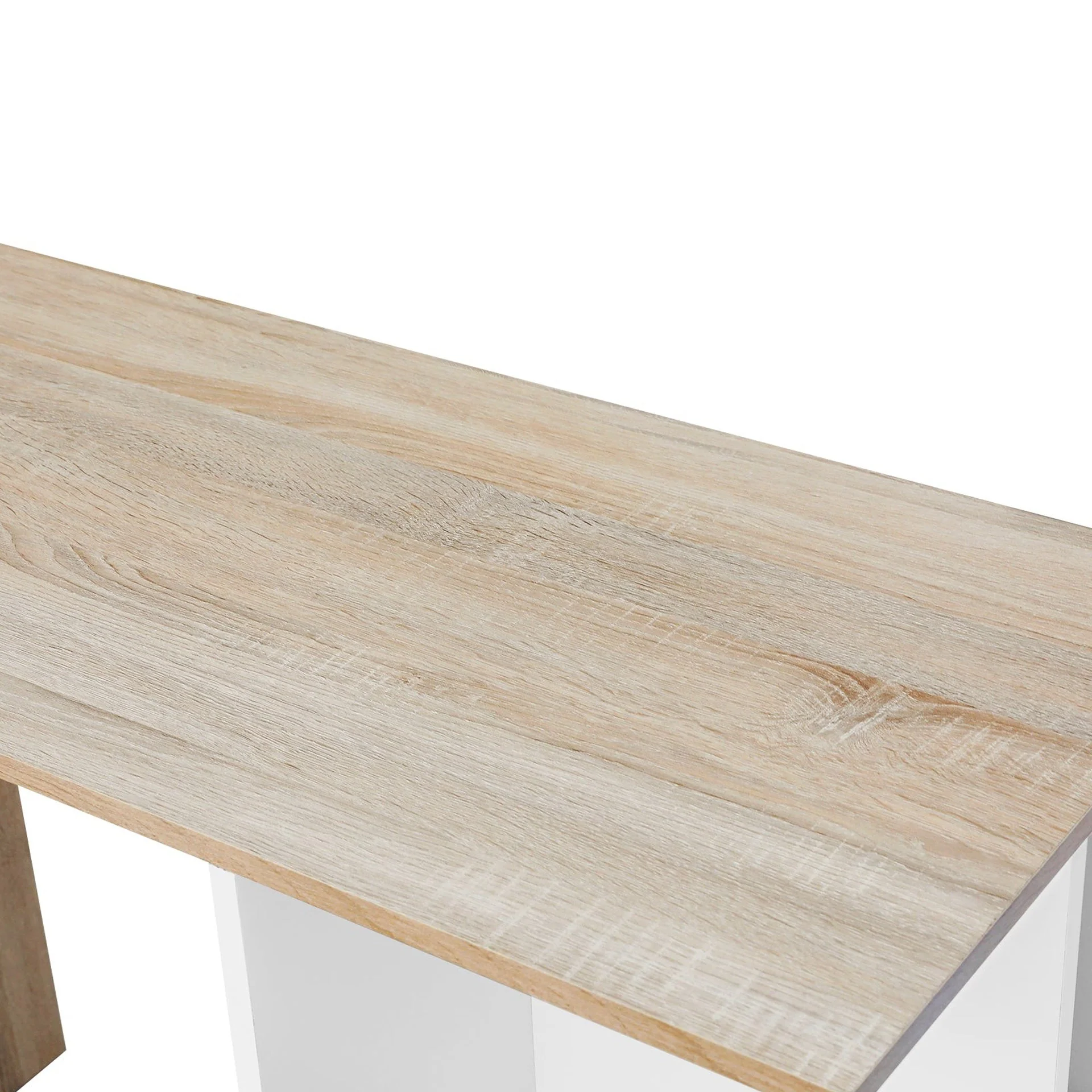 Brian 100cm Computer Desk - Oak + White - Image 11