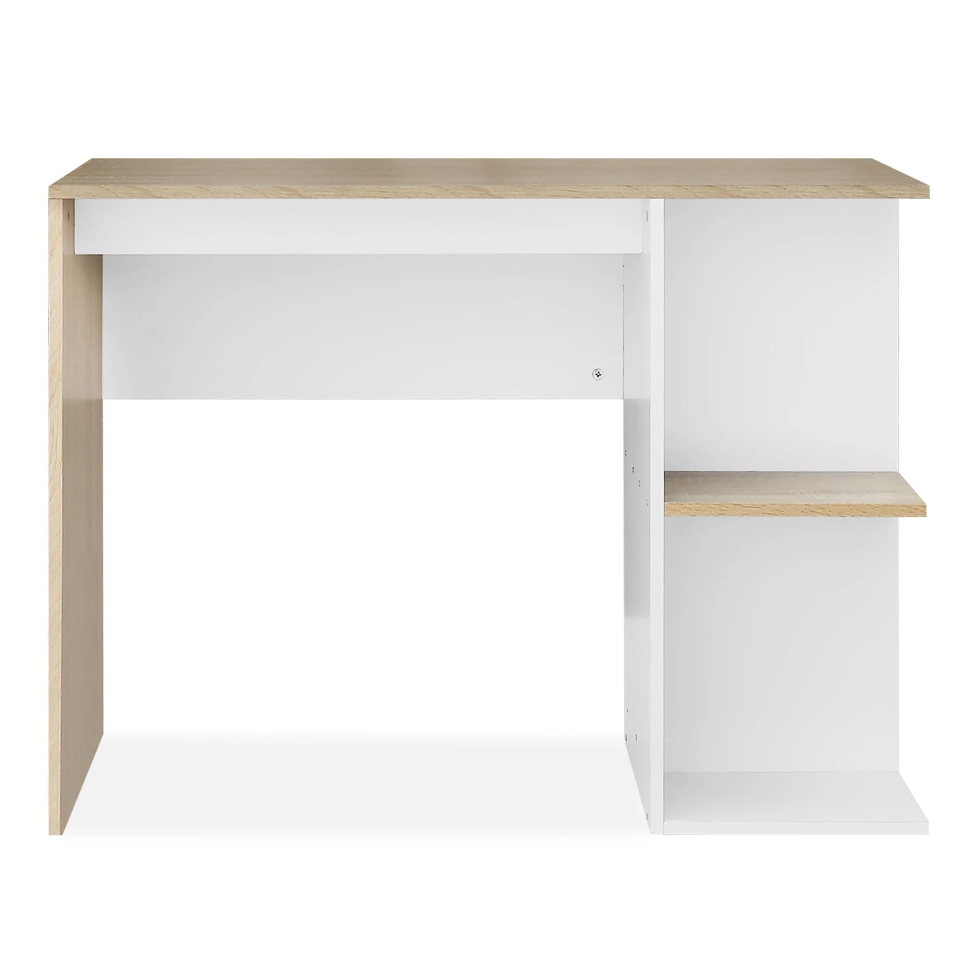 Brian 100cm Computer Desk - Oak + White - Image 9