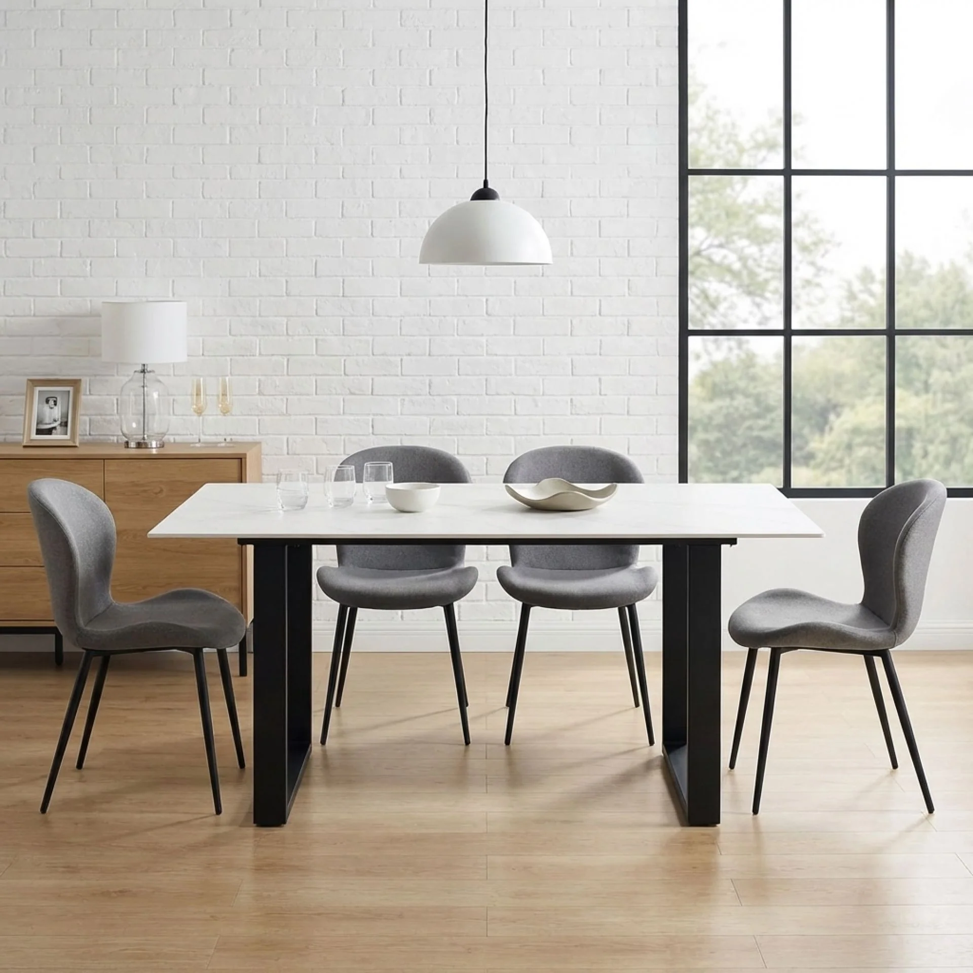 Bridger Matt Ceramic Dining Table 160 x 90cm - White - Image 5
