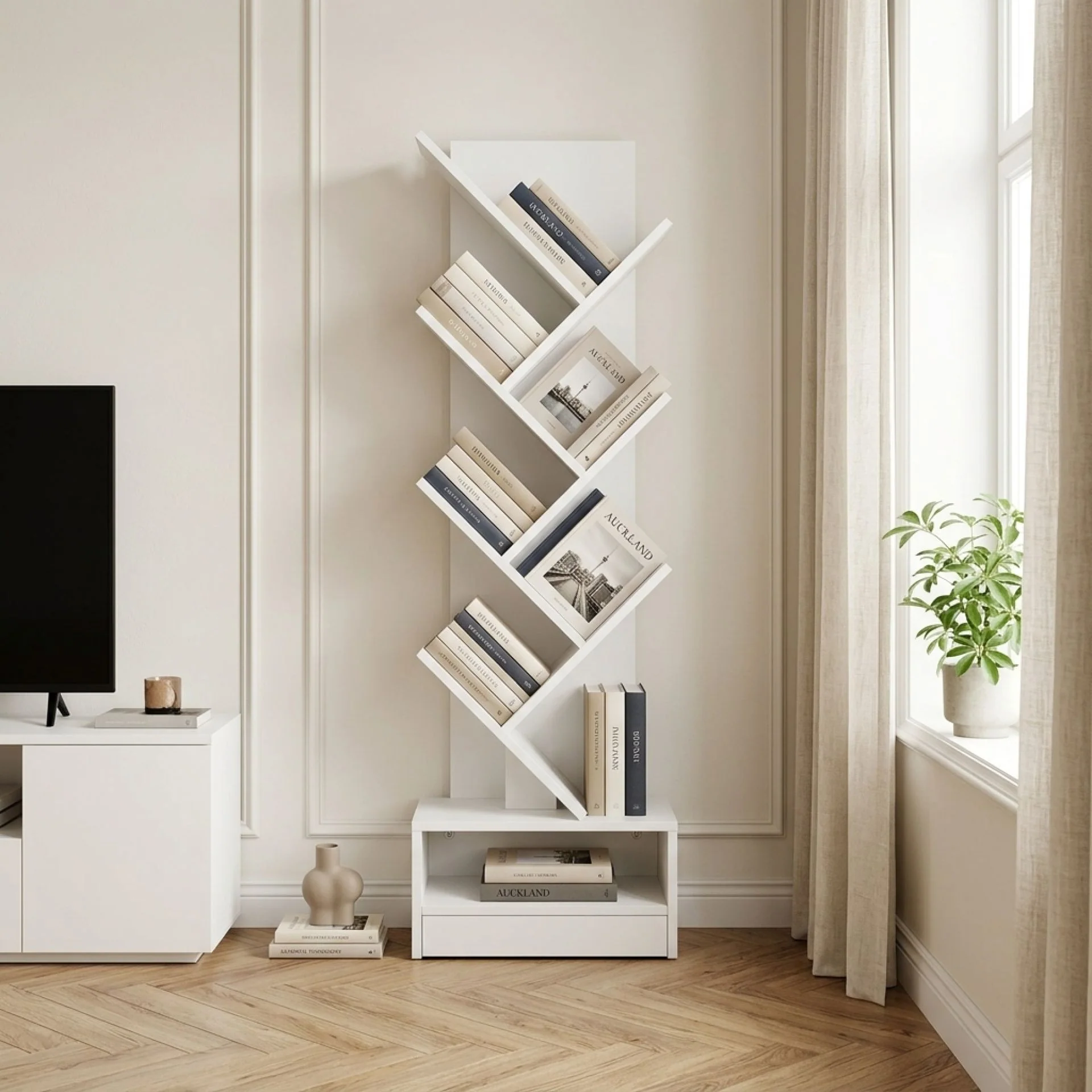 Briza 7 Tier Tree Bookshelf - White - Image 7