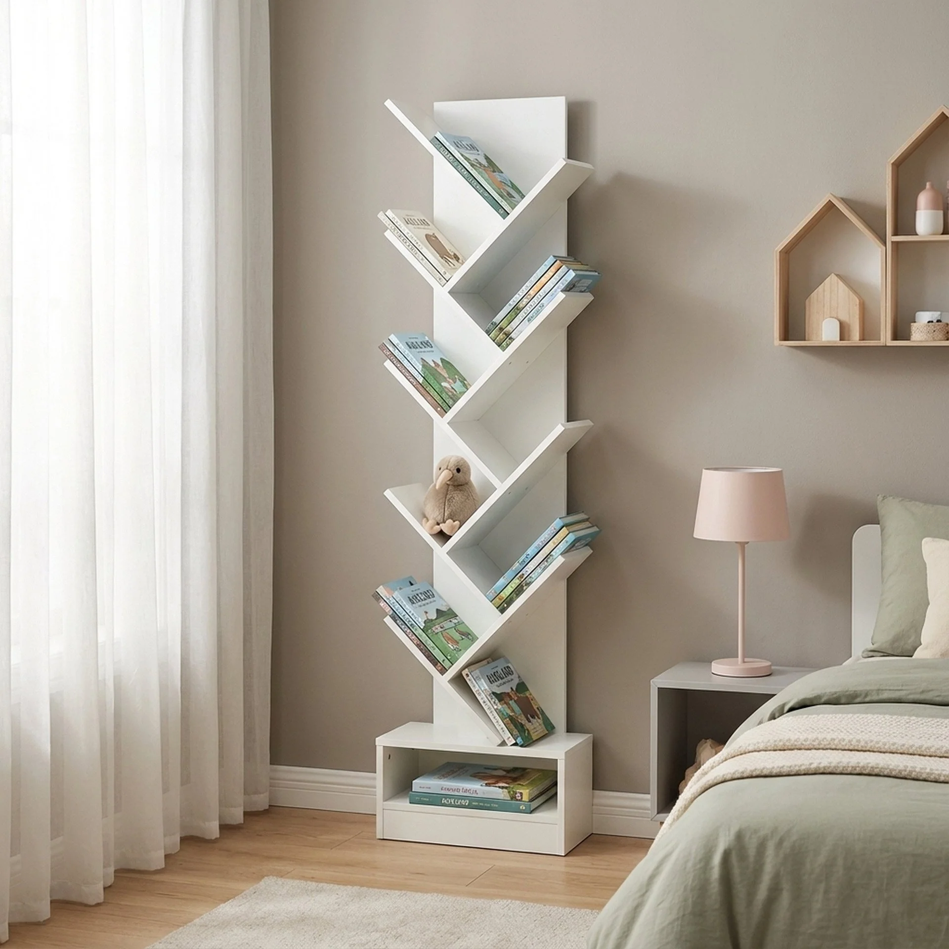 Briza 9 Tier Tree Bookshelf - White - Image 4