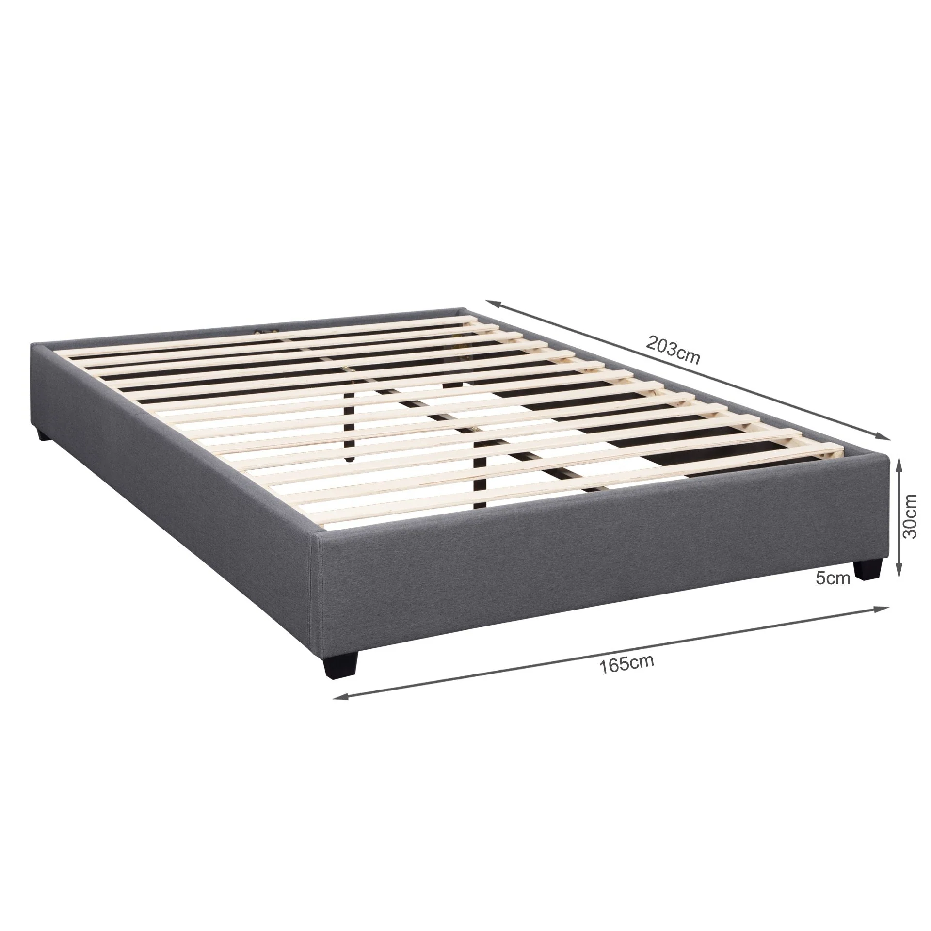 Bromo Fabric Slat Bed Frame - King - Image 11