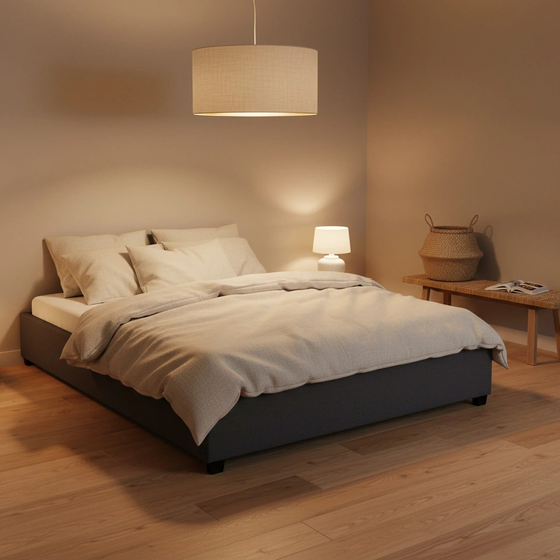 Bromo Fabric Slat Bed Frame - King - Image 3