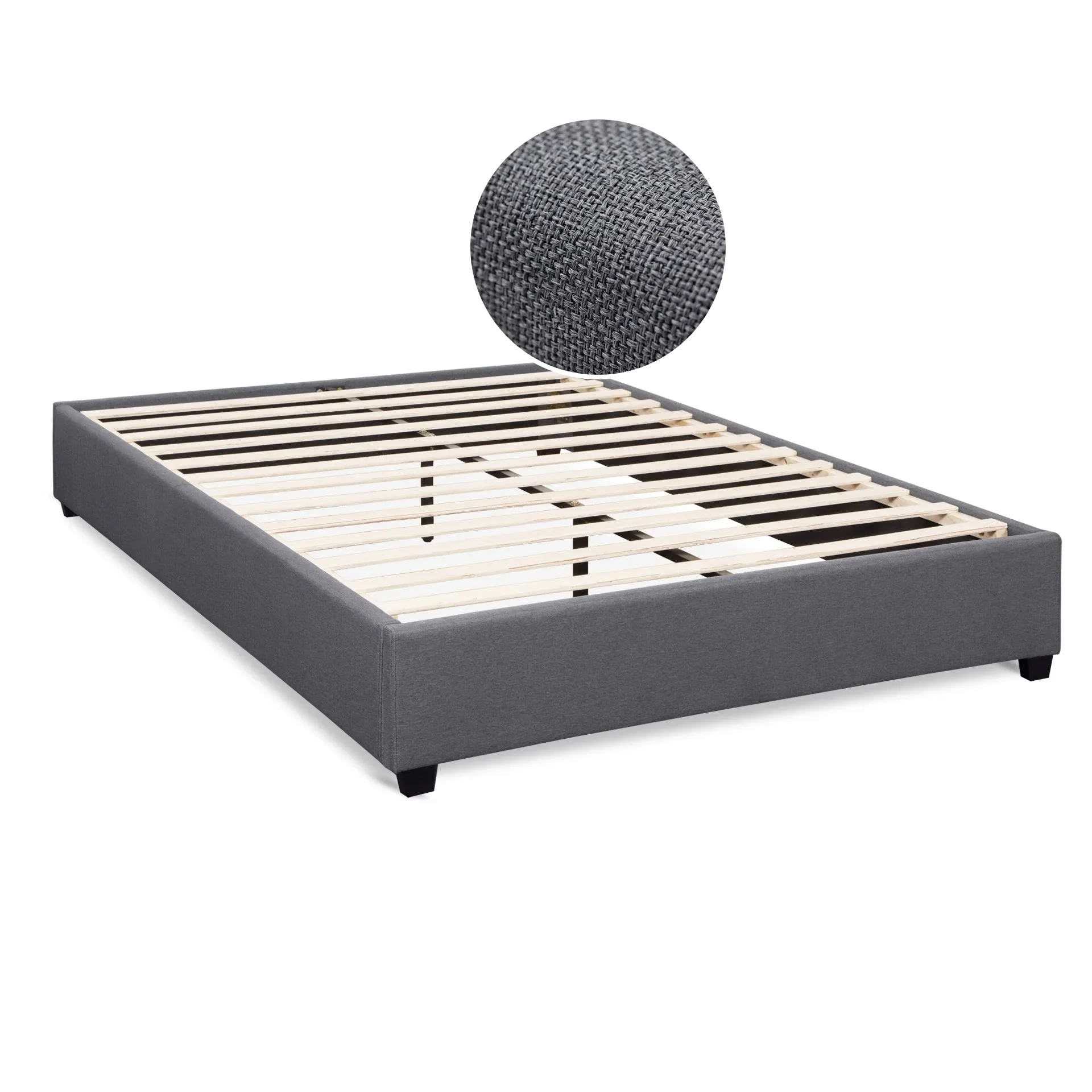 Bromo Fabric Slat Bed Frame - King - Image 6