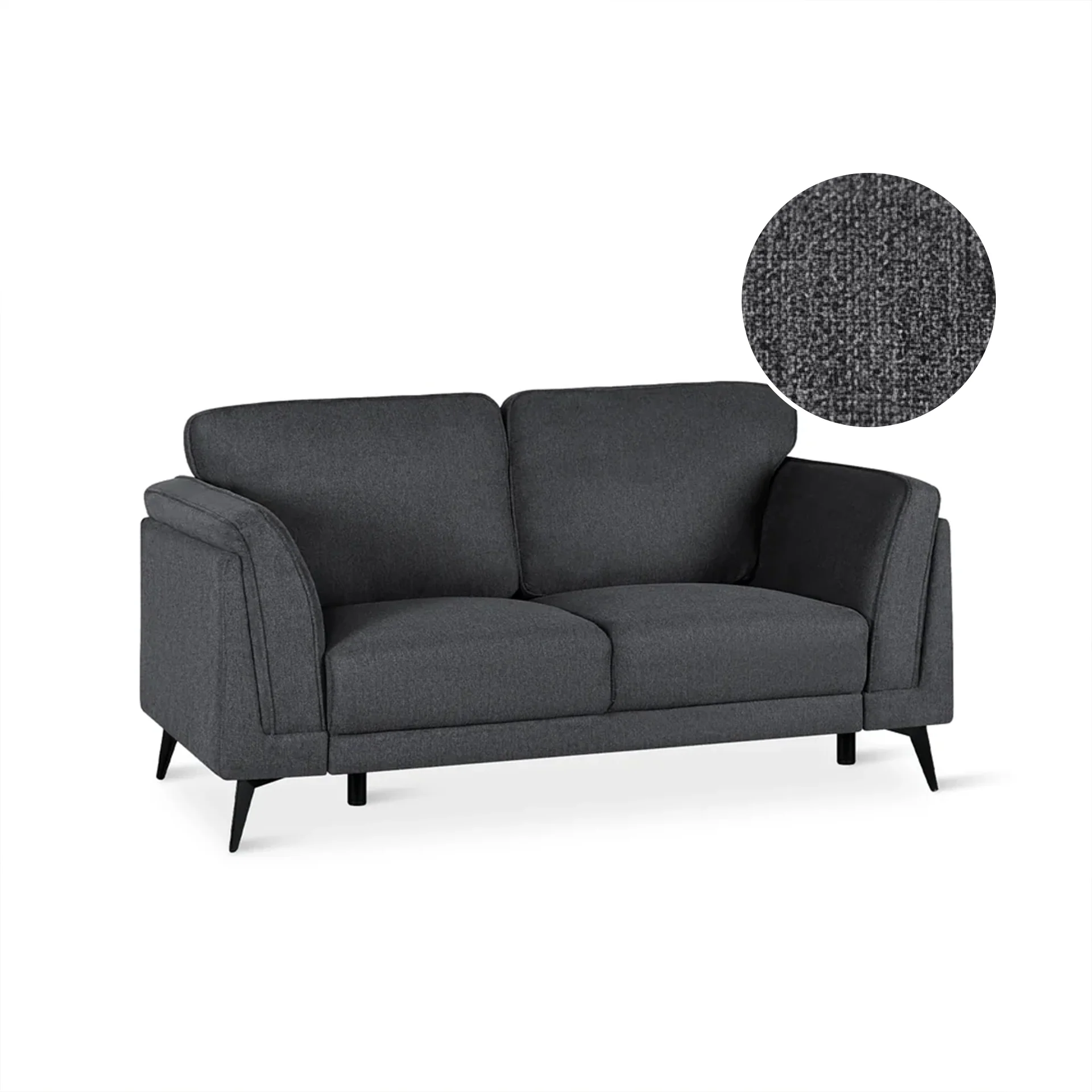 Brulo Linen 2 Seater Sofa - Dark Grey - Image 9
