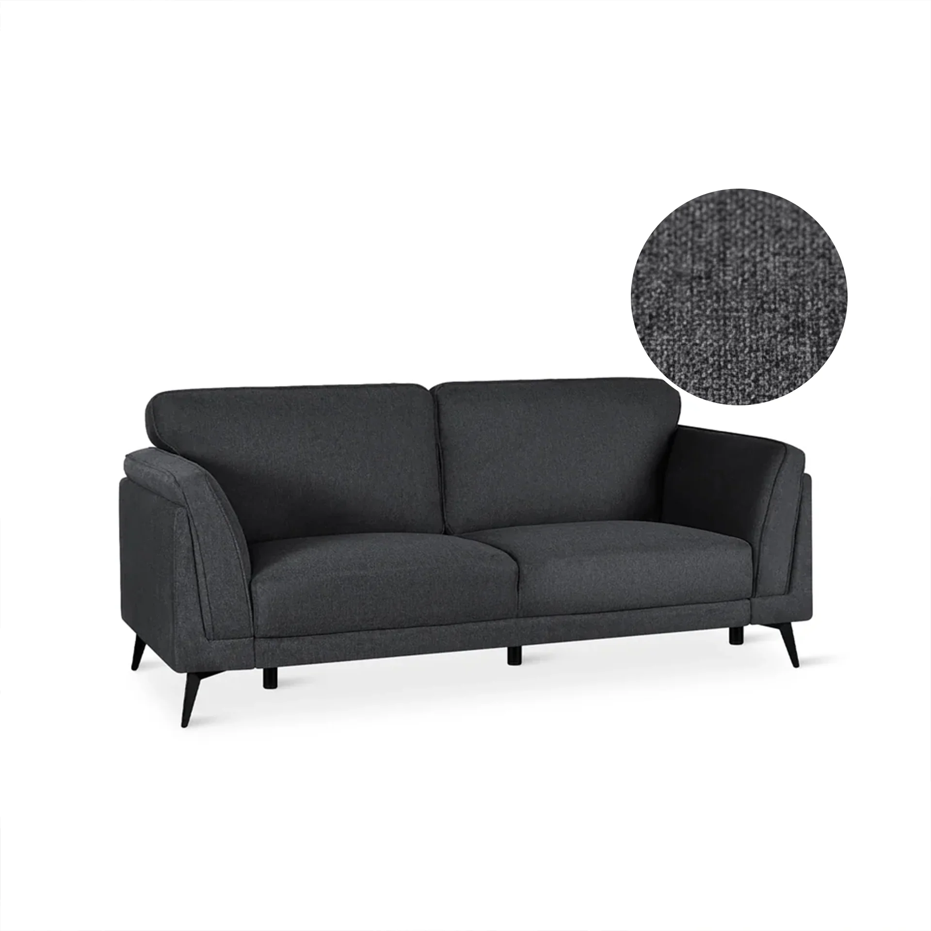 Brulo Linen 3 Seater Sofa - Dark Grey - Image 9