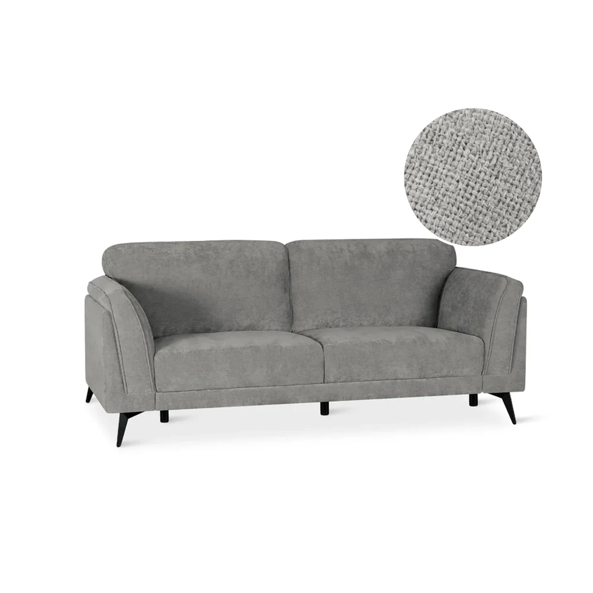 Brulo Linen 3 Seater Sofa - Grey - Image 7