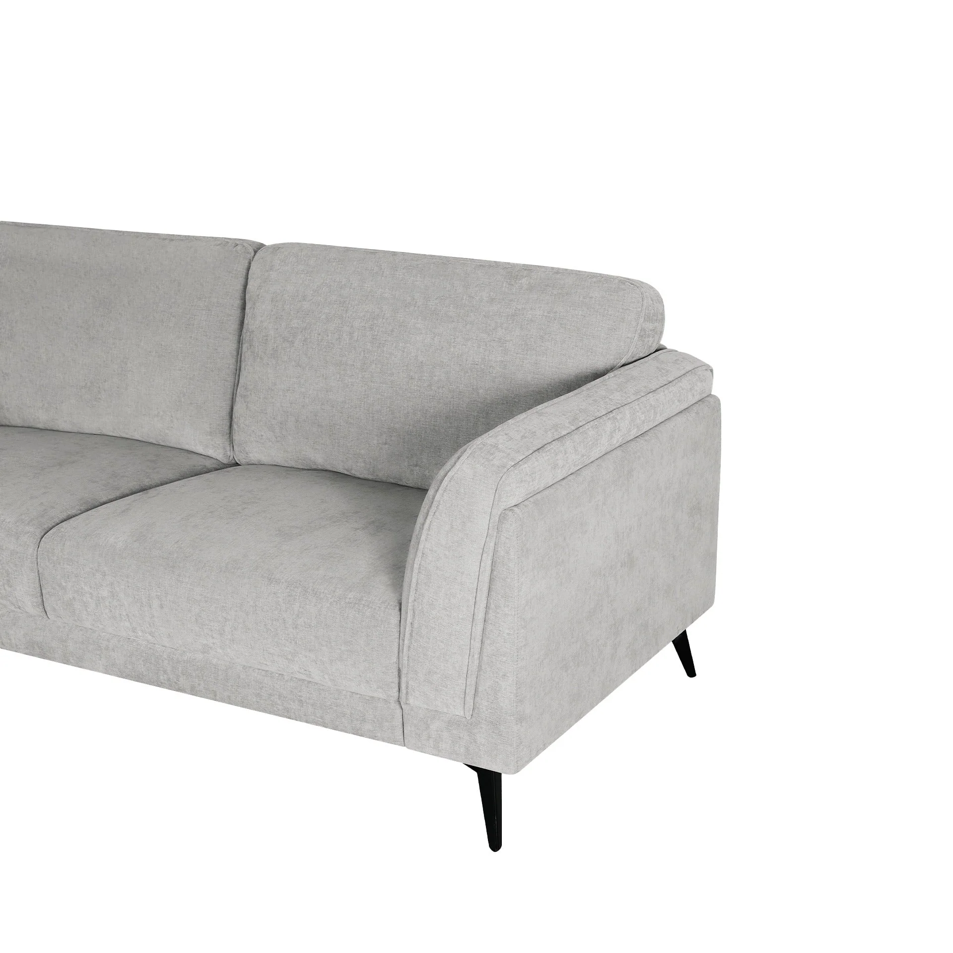 Brulo Linen 3 Seater Sofa - Light Grey - Image 12