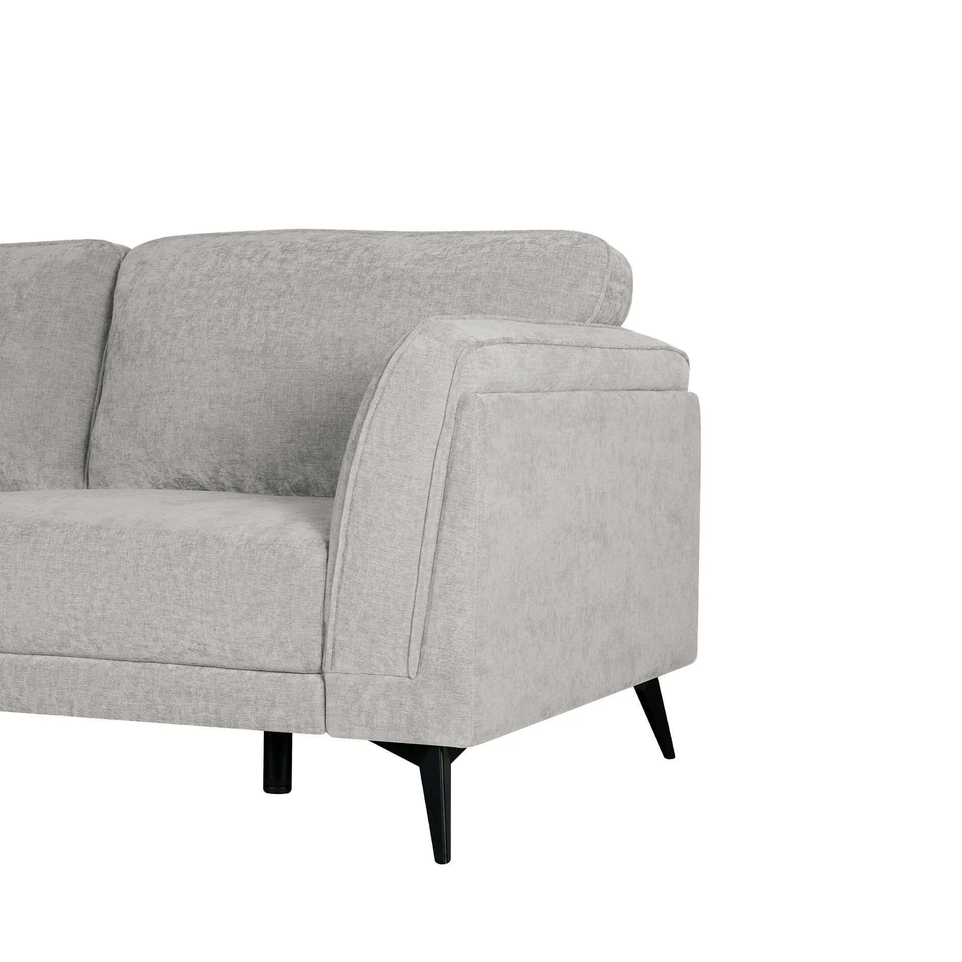 Brulo Linen 3 Seater Sofa - Light Grey - Image 13