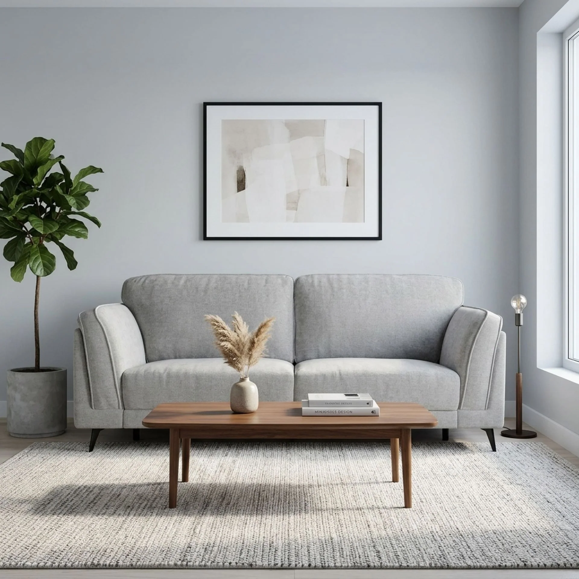Brulo Linen 3 Seater Sofa - Light Grey - Image 6