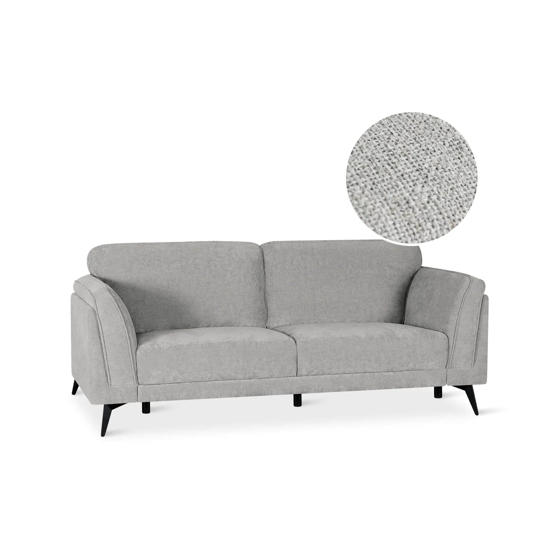Brulo Linen 3 Seater Sofa - Light Grey - Image 9