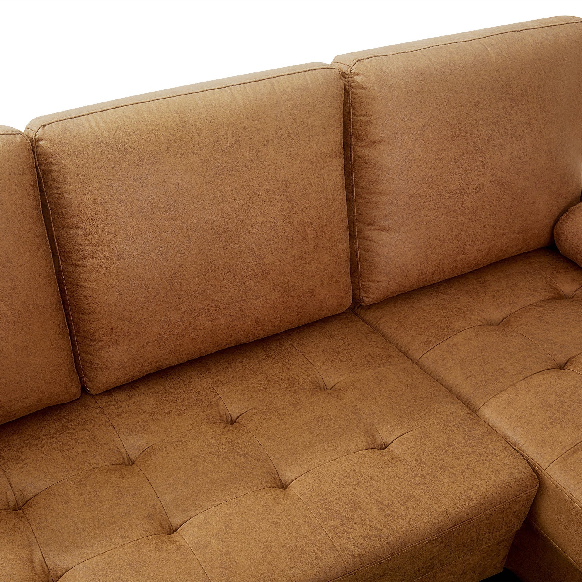 Brynlee 3 Seater Sofa with Right Facing Chaise - Brown - Image 6