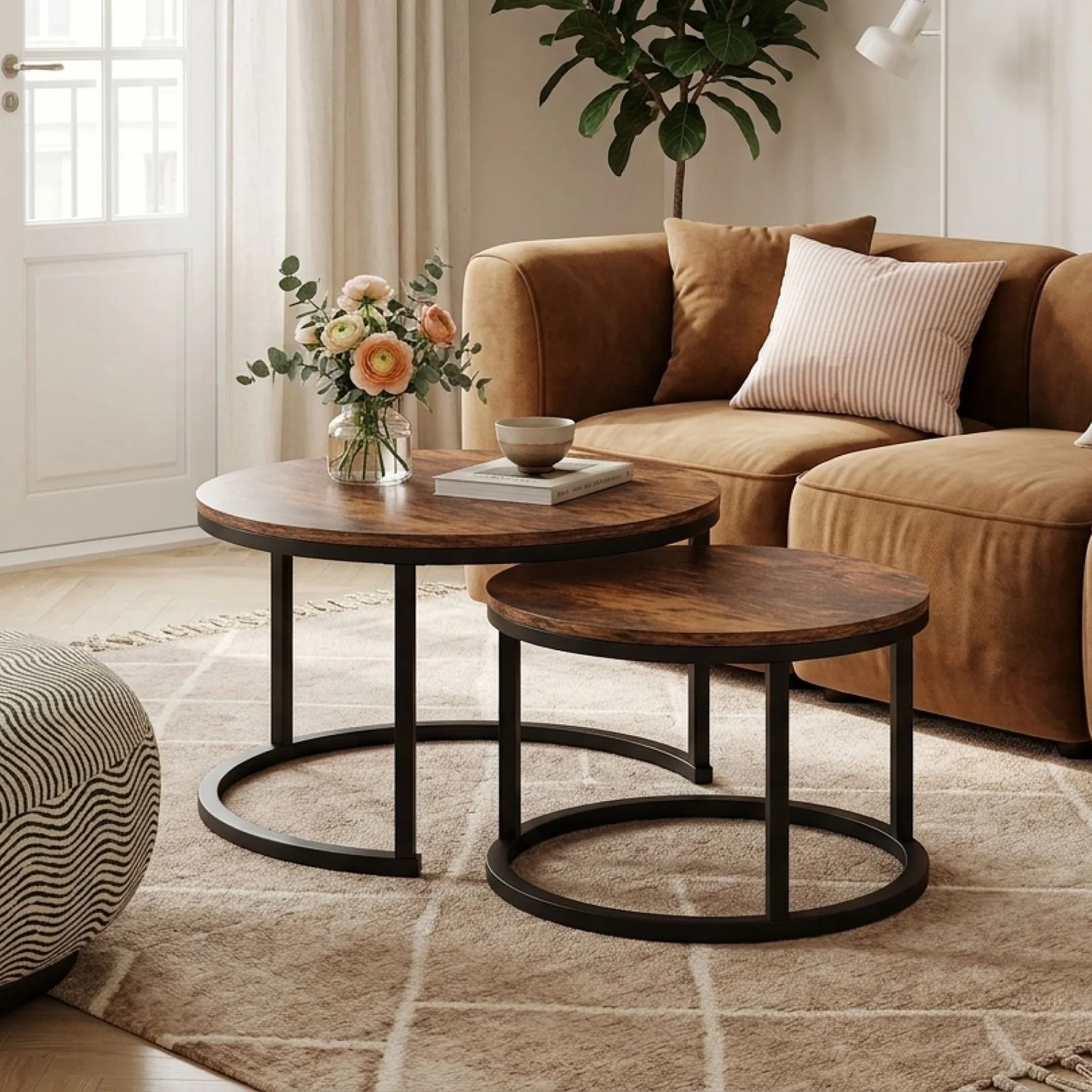 Buir Nesting Coffee Table - Set of 2 - Light Cherry - Image 4