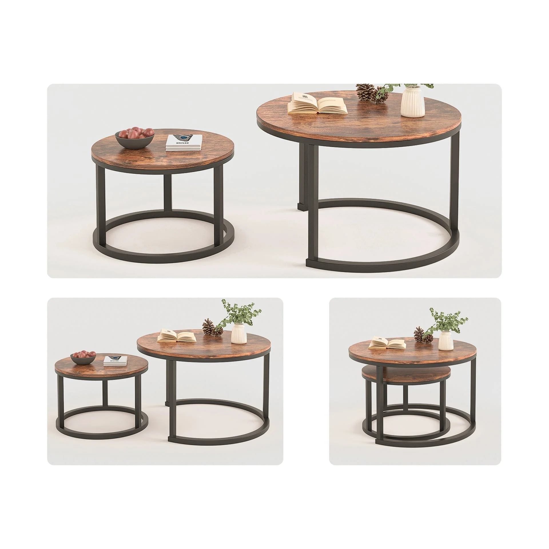 Buir Nesting Coffee Table - Set of 2 - Light Cherry - Image 5