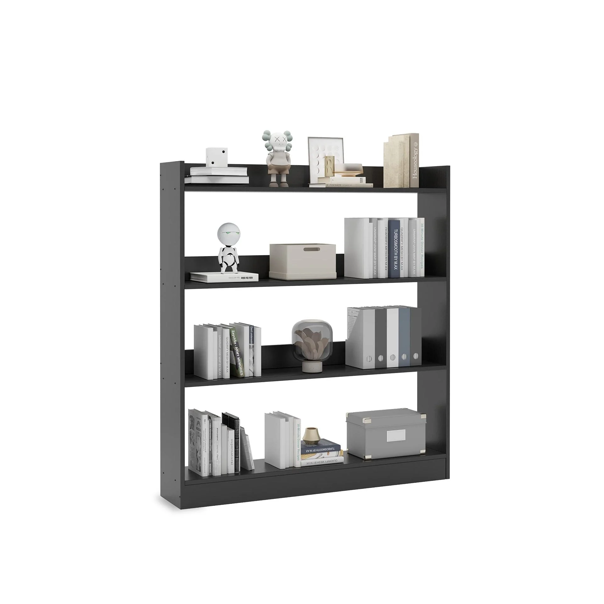 Bulls 100cm 4 Tier Bookshelf - Black - Image 11