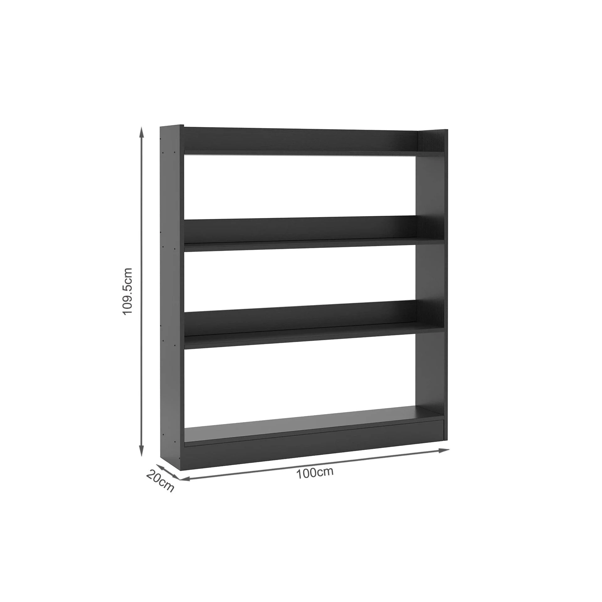 Bulls 100cm 4 Tier Bookshelf - Black - Image 13