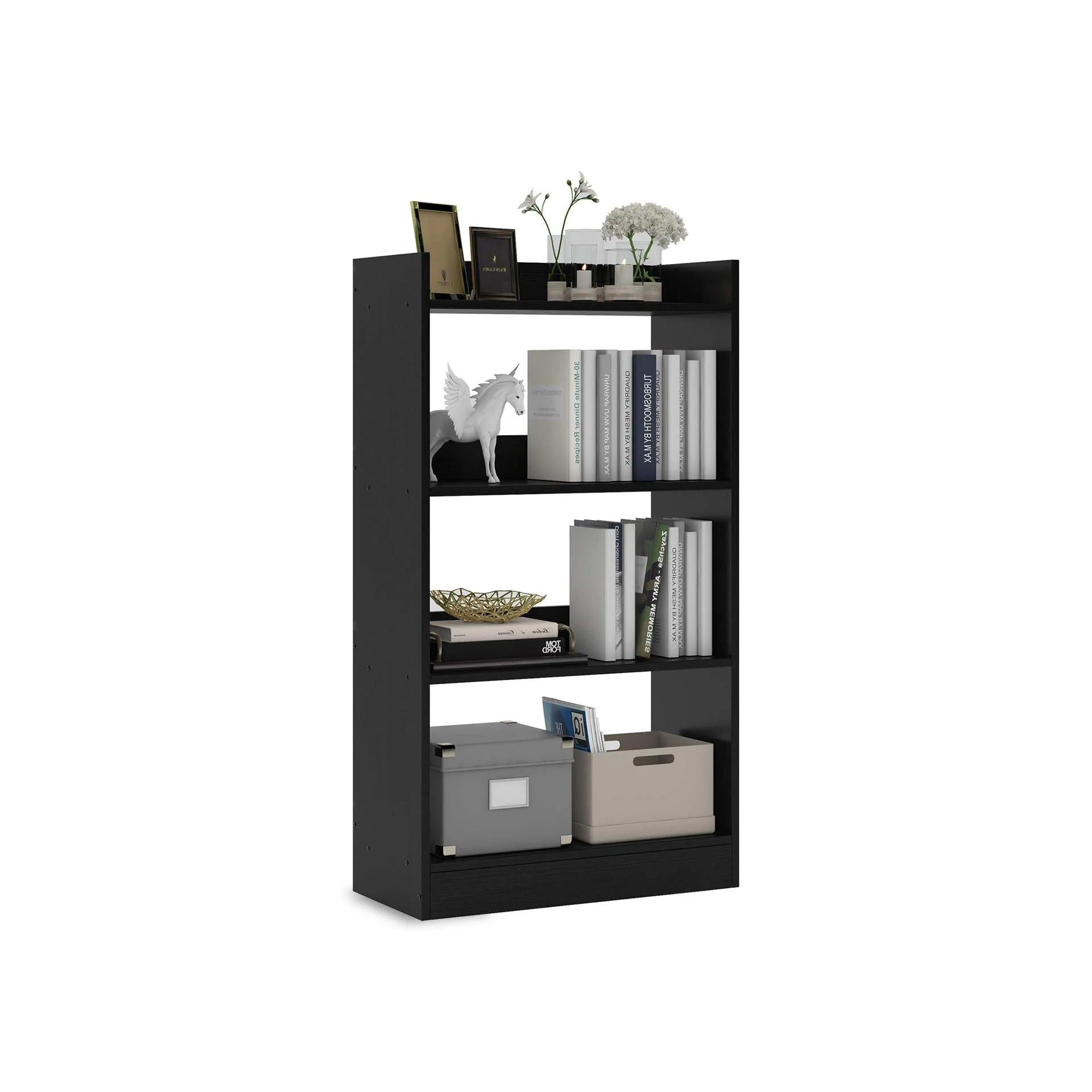 Bulls 60cm 4 Tier Bookshelf - Black - Image 5