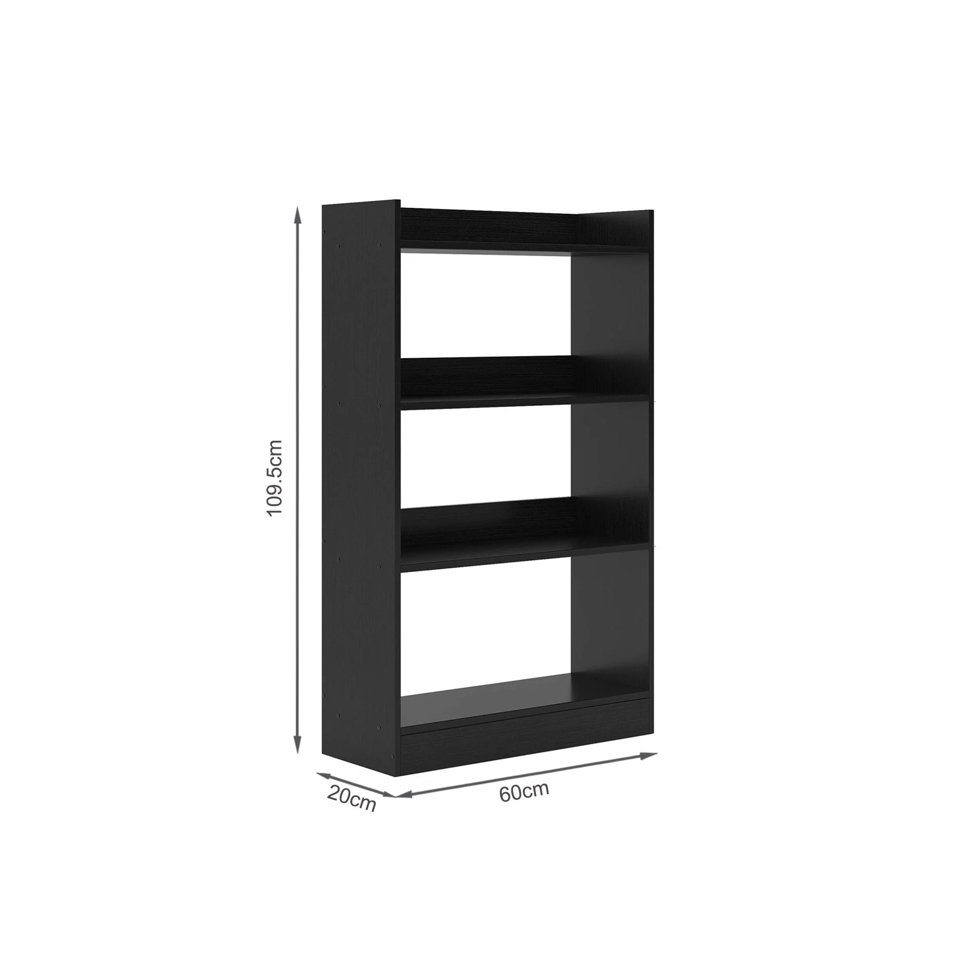 Bulls 60cm 4 Tier Bookshelf - Black - Image 8